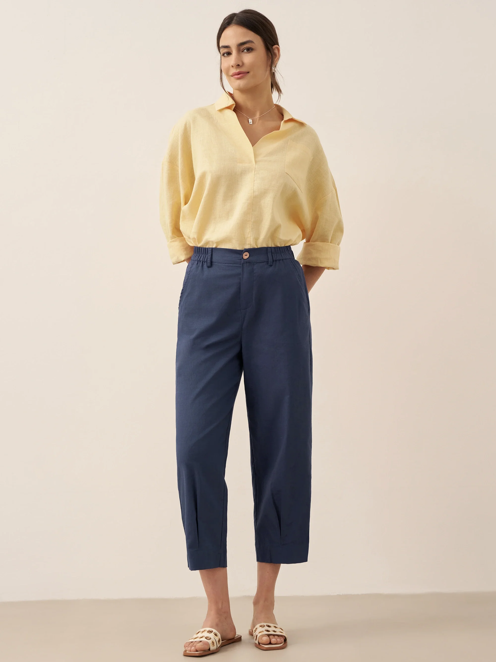 Linen Oversized Fit Pocket Shirt ELOWEN - Image 22