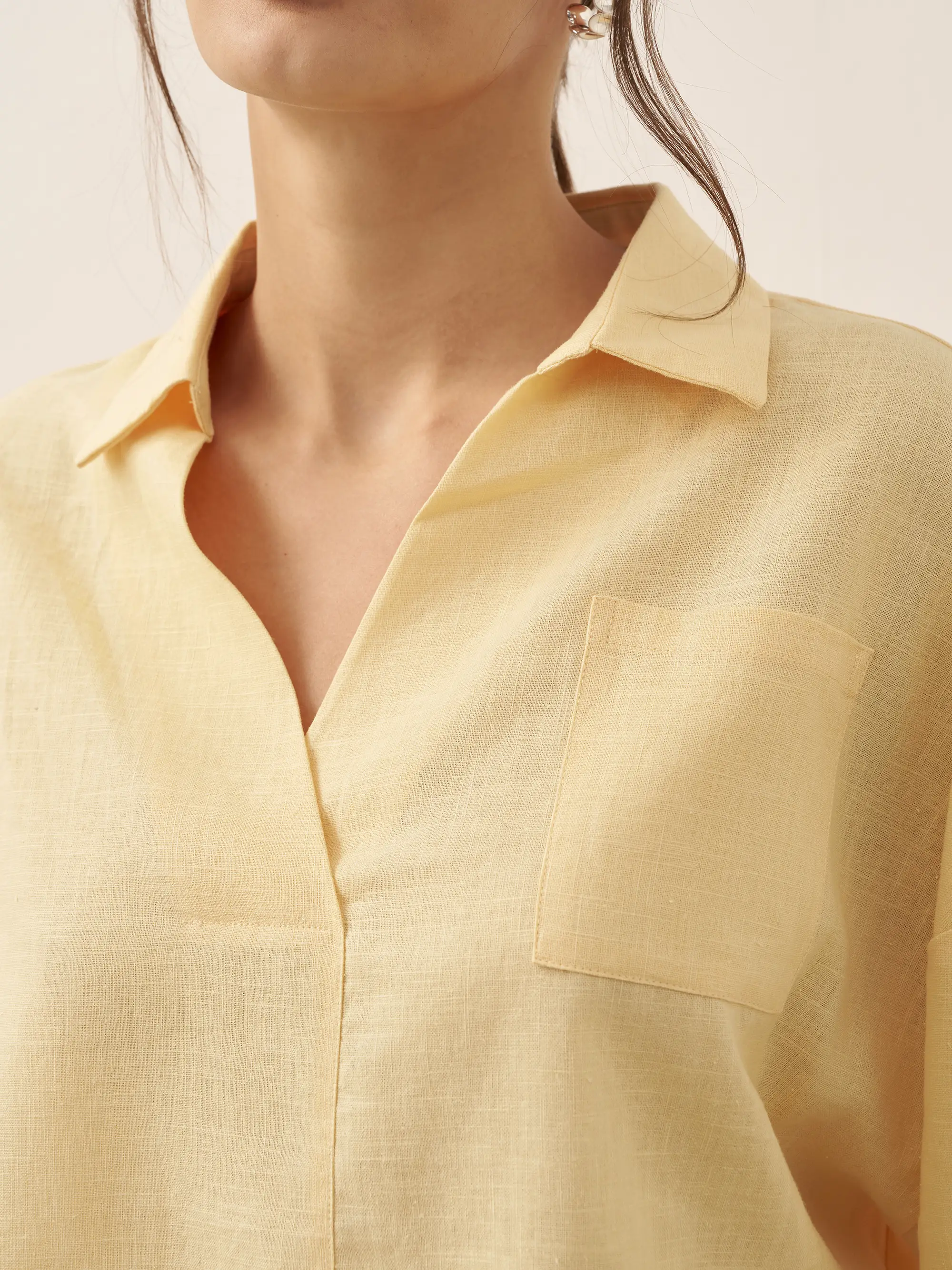 Linen Oversized Fit Pocket Shirt ELOWEN - Image 24
