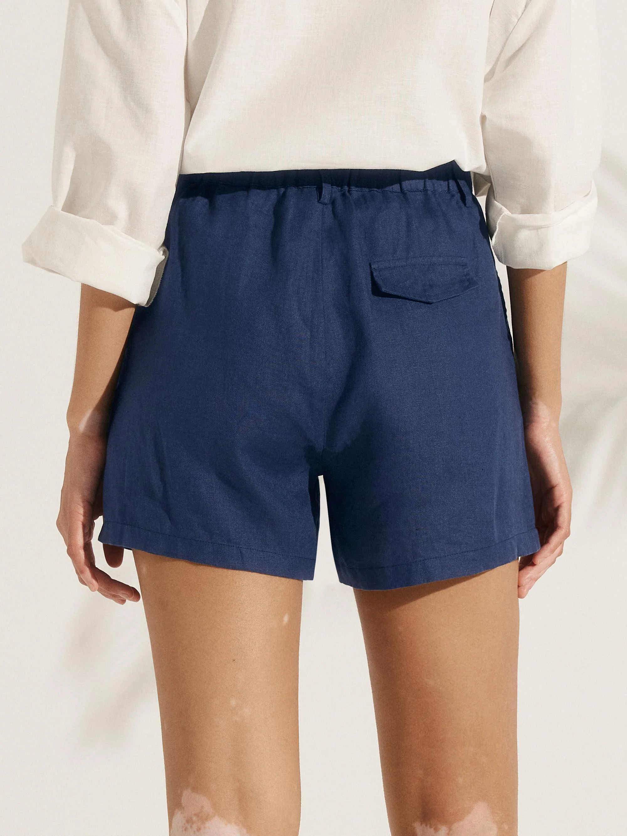 100% Linen Pleated Linen Shorts ELLEN - Image 10