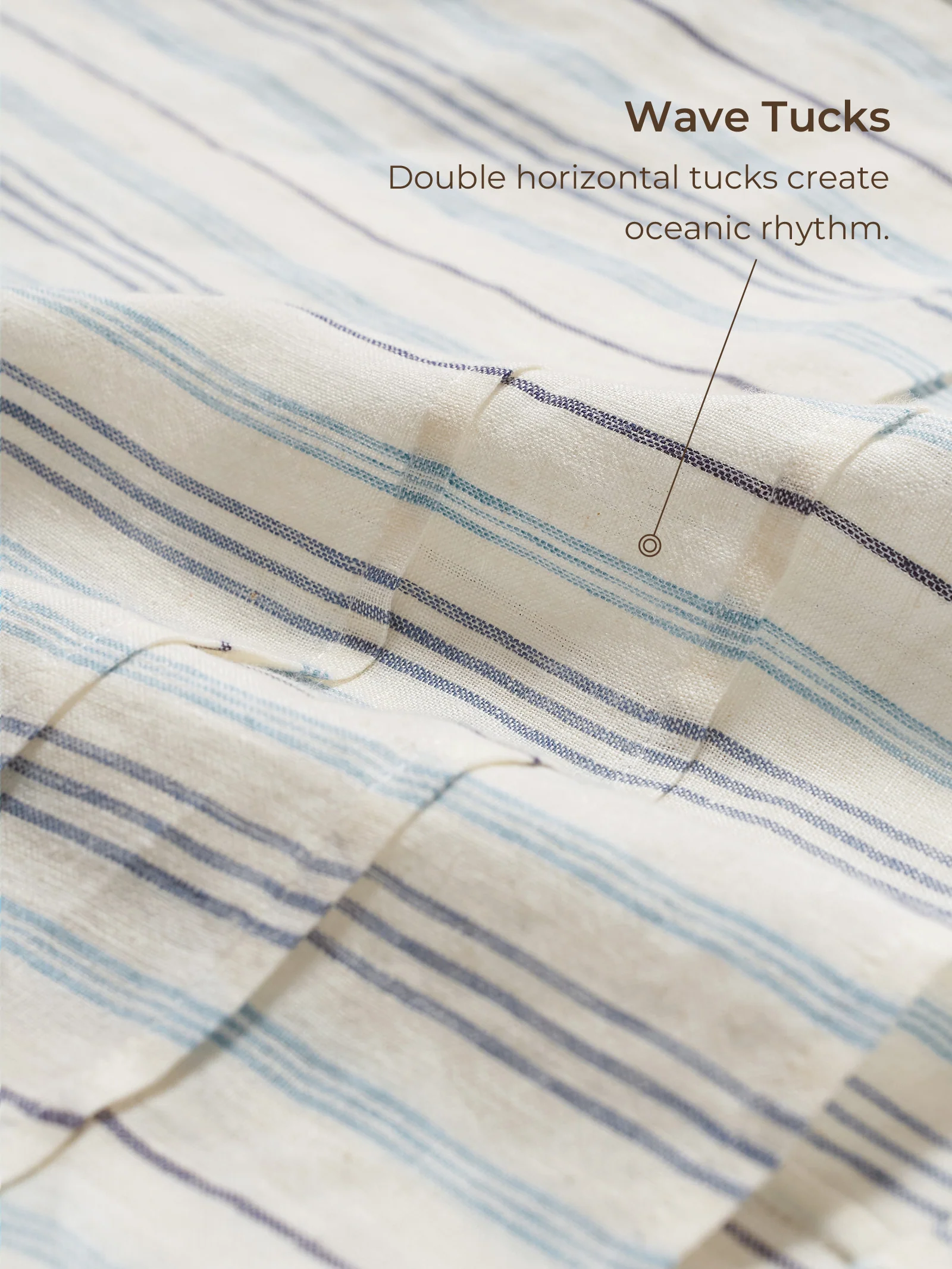 100% Linen Pleated Striped Pullover Top VIA - Image 7