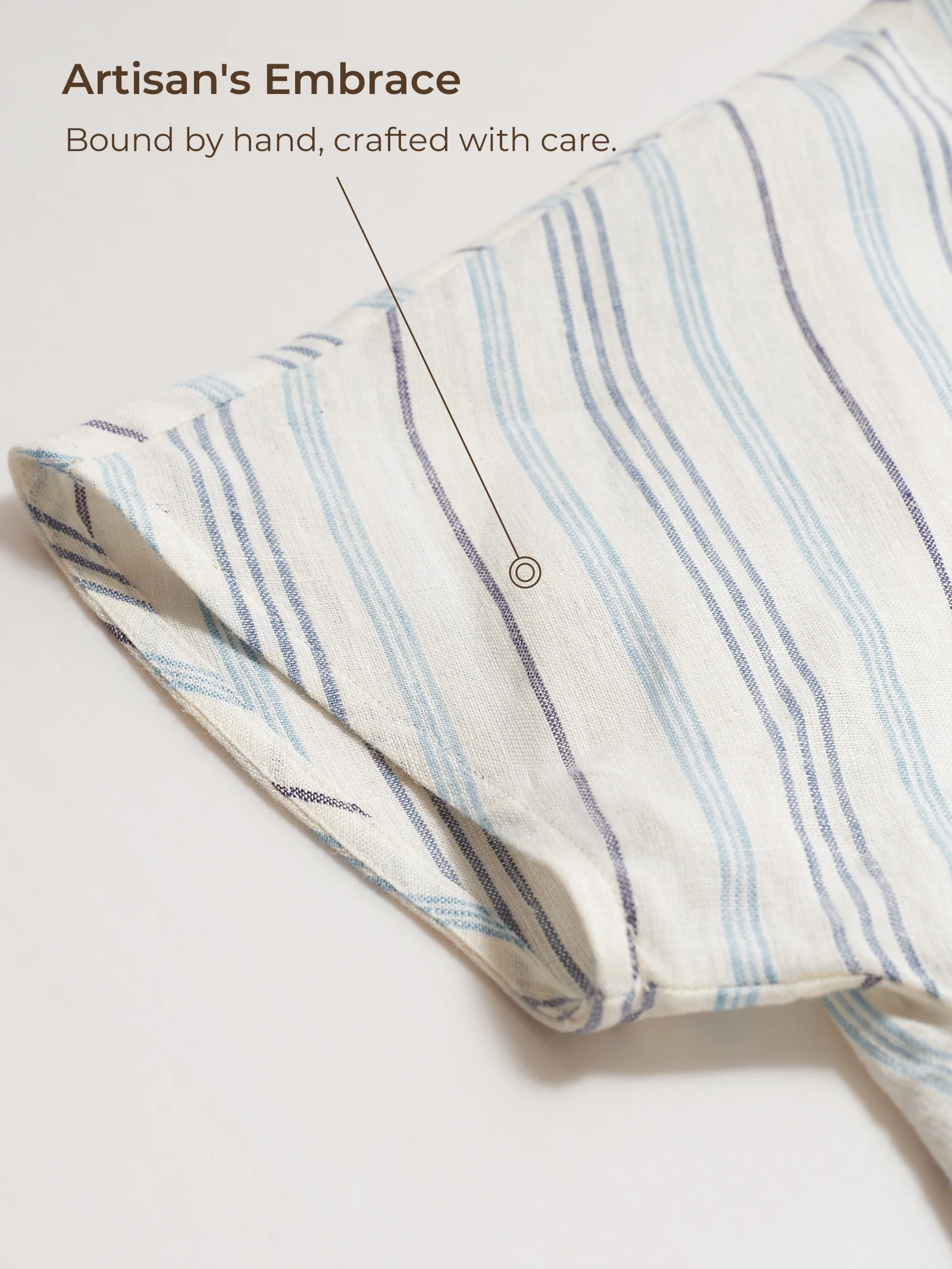 100% Linen Pleated Striped Pullover Top VIA - Image 8
