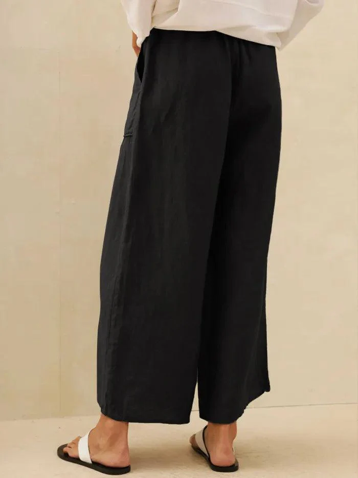 100% Linen Pocket Wide Leg Pants THALIA - Image 10