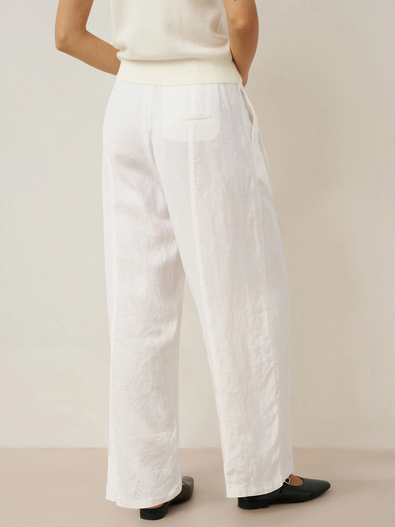 100% Linen Relaxed Fit Straight Leg Trousers KINSLEY - Image 4