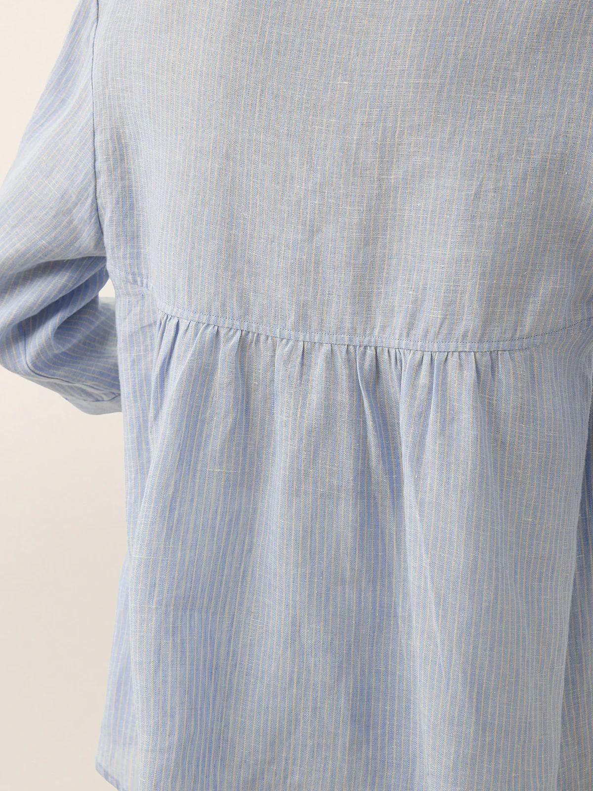 100% Linen Round Neck Artistic Stripe Top FLORENCE - Image 5