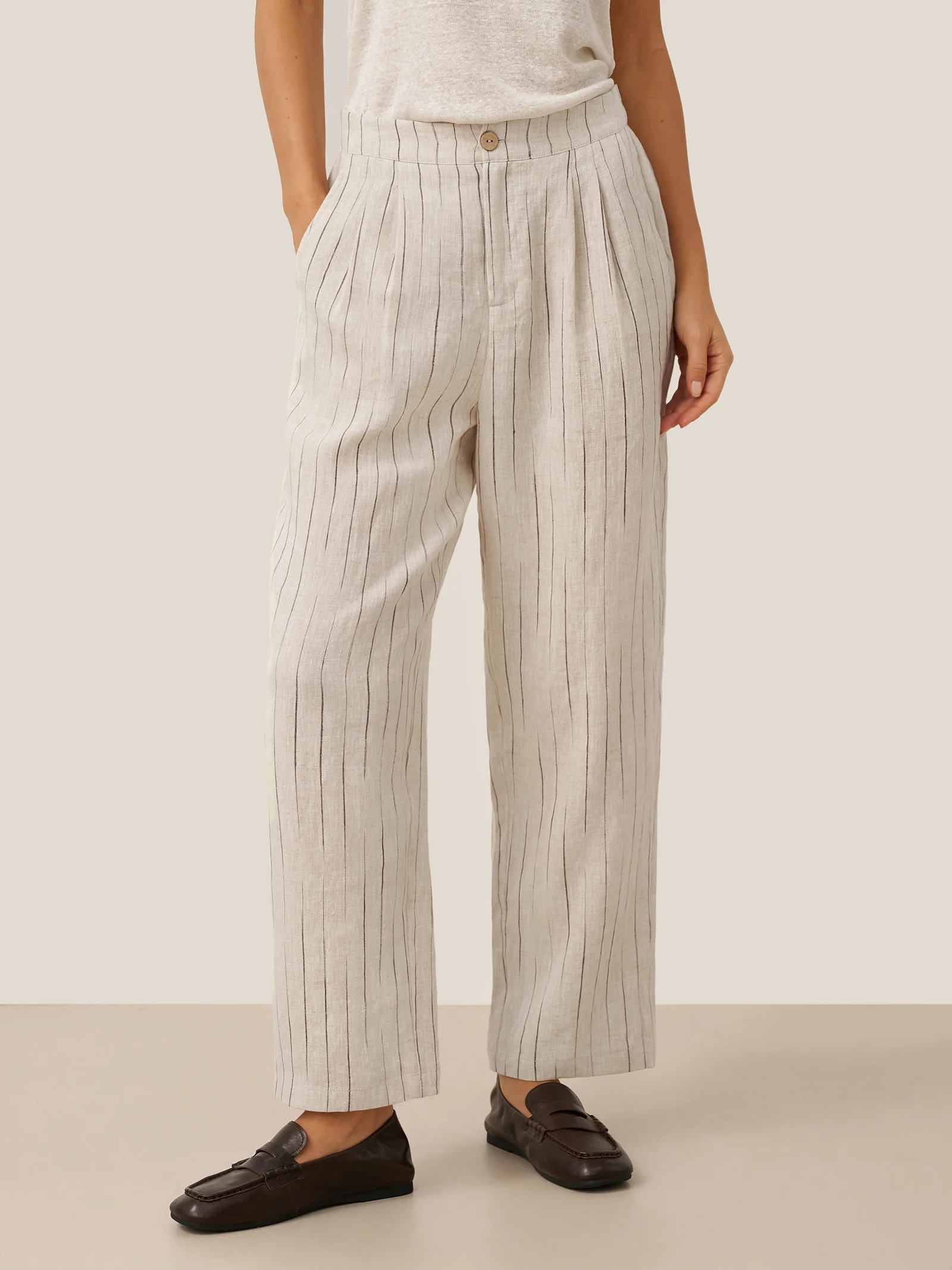 100% Linen Sketch Stripe Suit Set ELOISE - Image 11