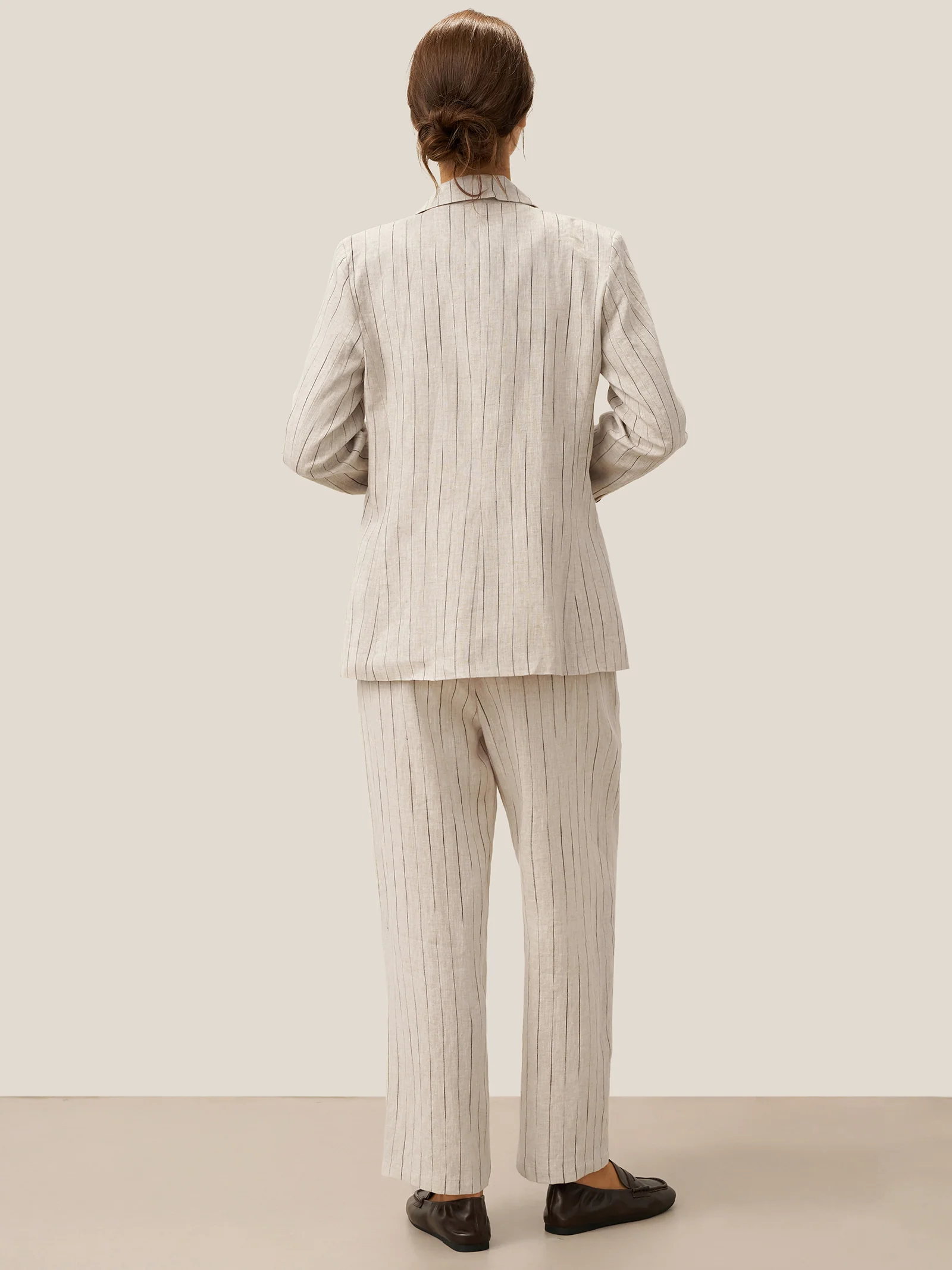 100% Linen Sketch Stripe Suit Set ELOISE - Image 19