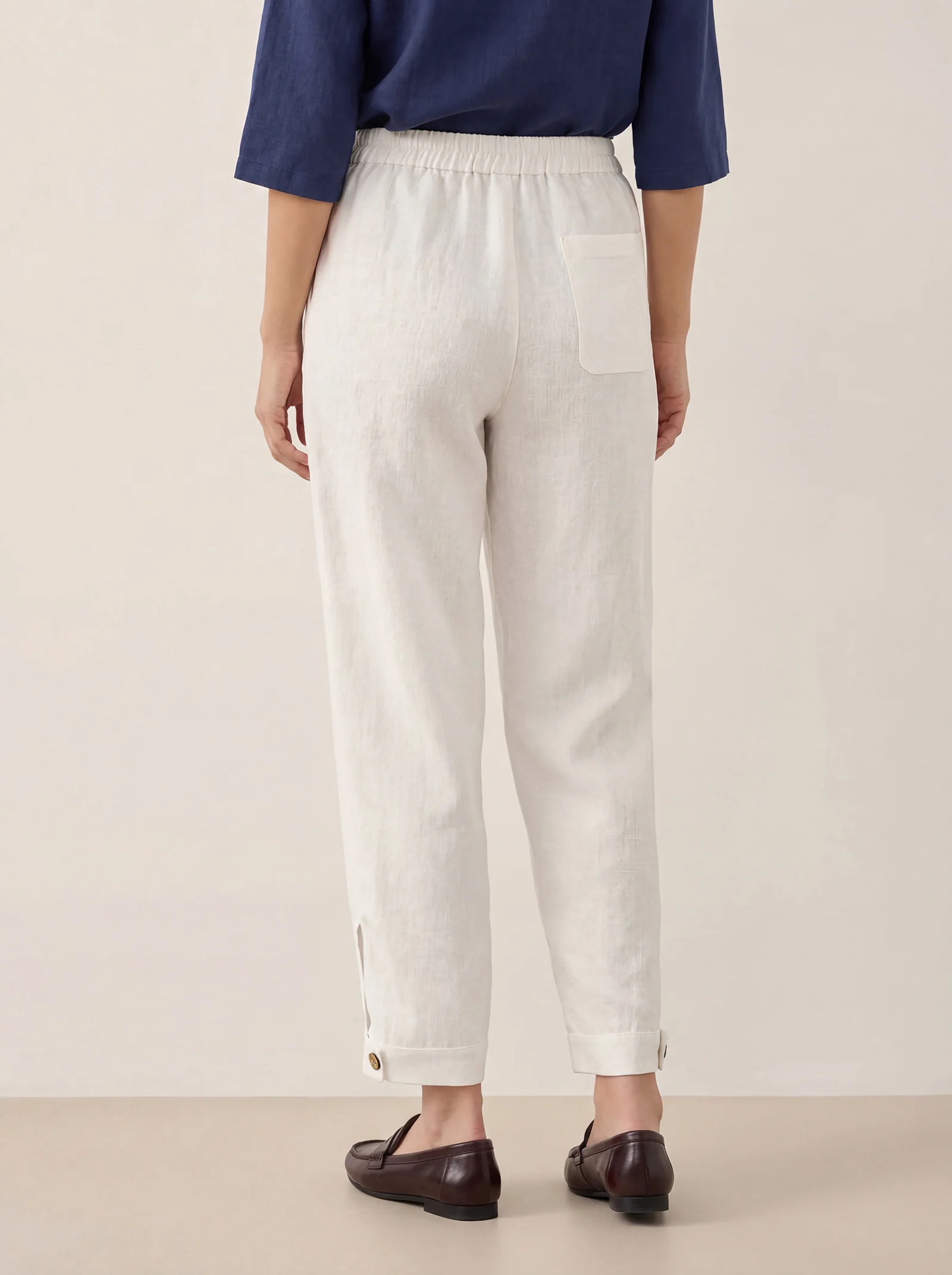 100% Linen Straight-Leg Pants with Elastic Waist PATRICE - Image 4