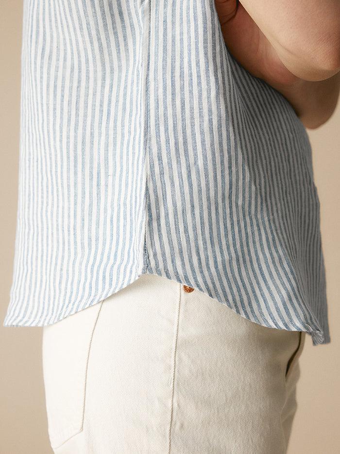 100% Linen Striped Classic Button-Front Shirt HUNTER - Image 9