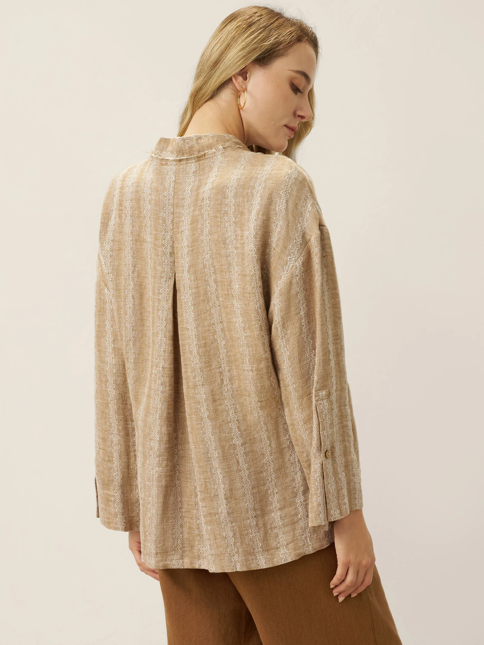 100% Linen Striped Wrap Jacket GENESIS - Image 2