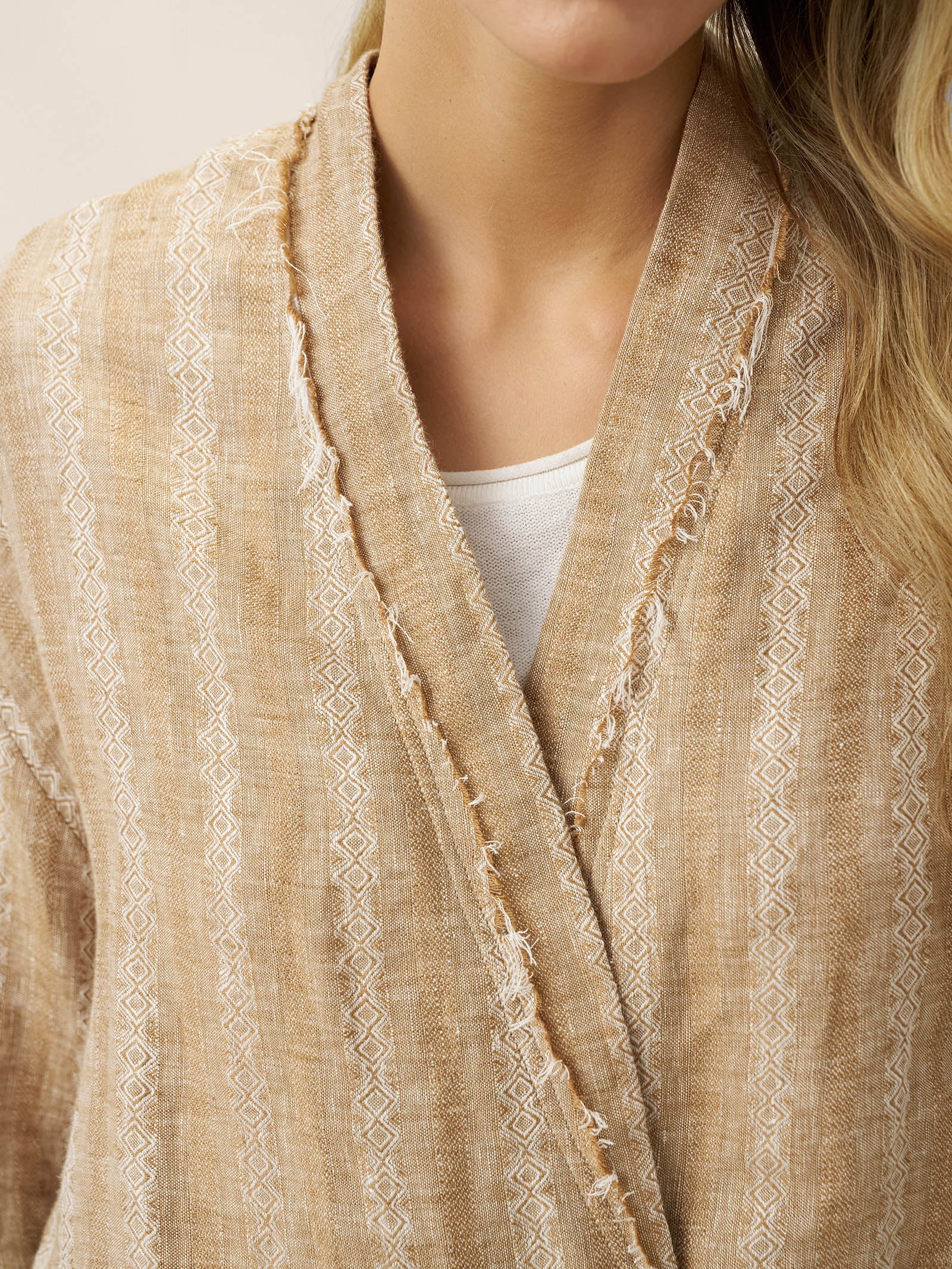 100% Linen Striped Wrap Jacket GENESIS - Image 8