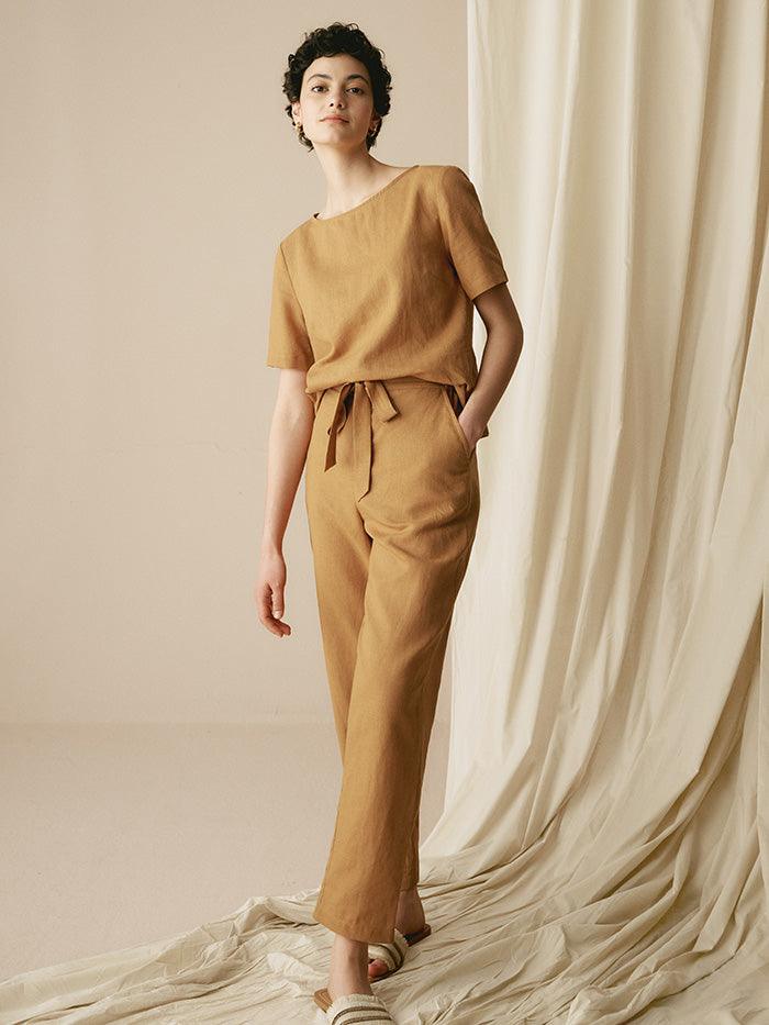 100% Linen Two-Piece Casual Linen Tracksuit COLLEEN - Image 3