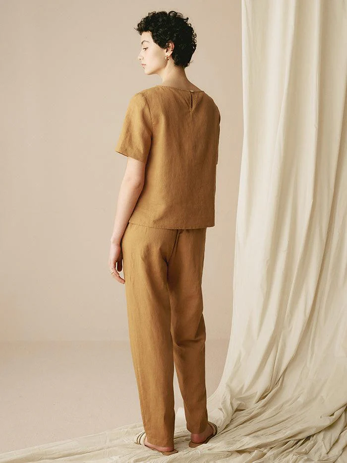 100% Linen Two-Piece Casual Linen Tracksuit COLLEEN - Image 4