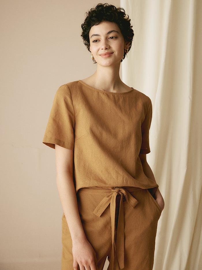 100% Linen Two-Piece Casual Linen Tracksuit COLLEEN - Image 5