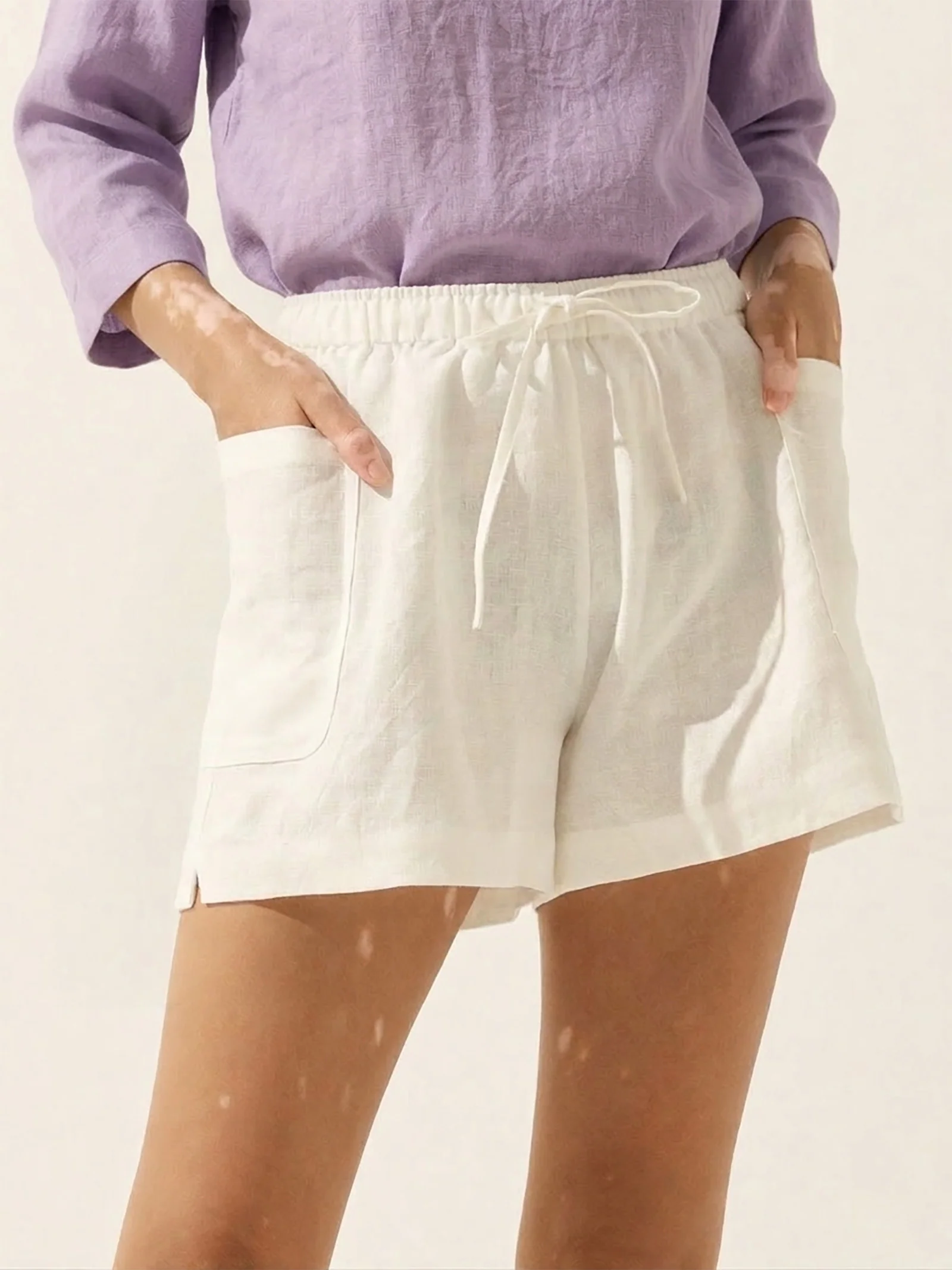 100% Linen Utility Side Pocket Short WYNNIE - Image 4