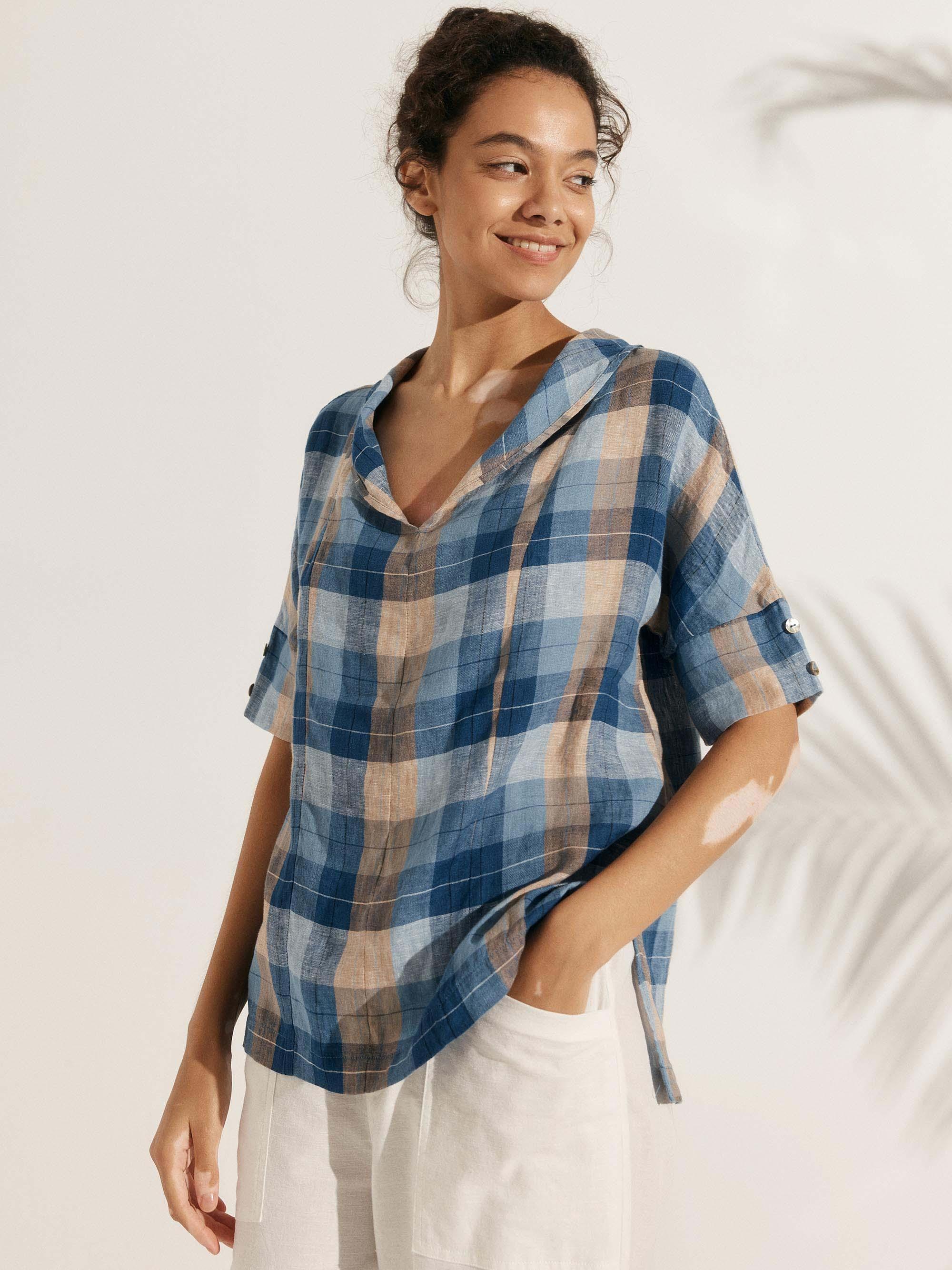 100% Linen V-Neck Short Sleeve Shirt SIERRA - Image 25