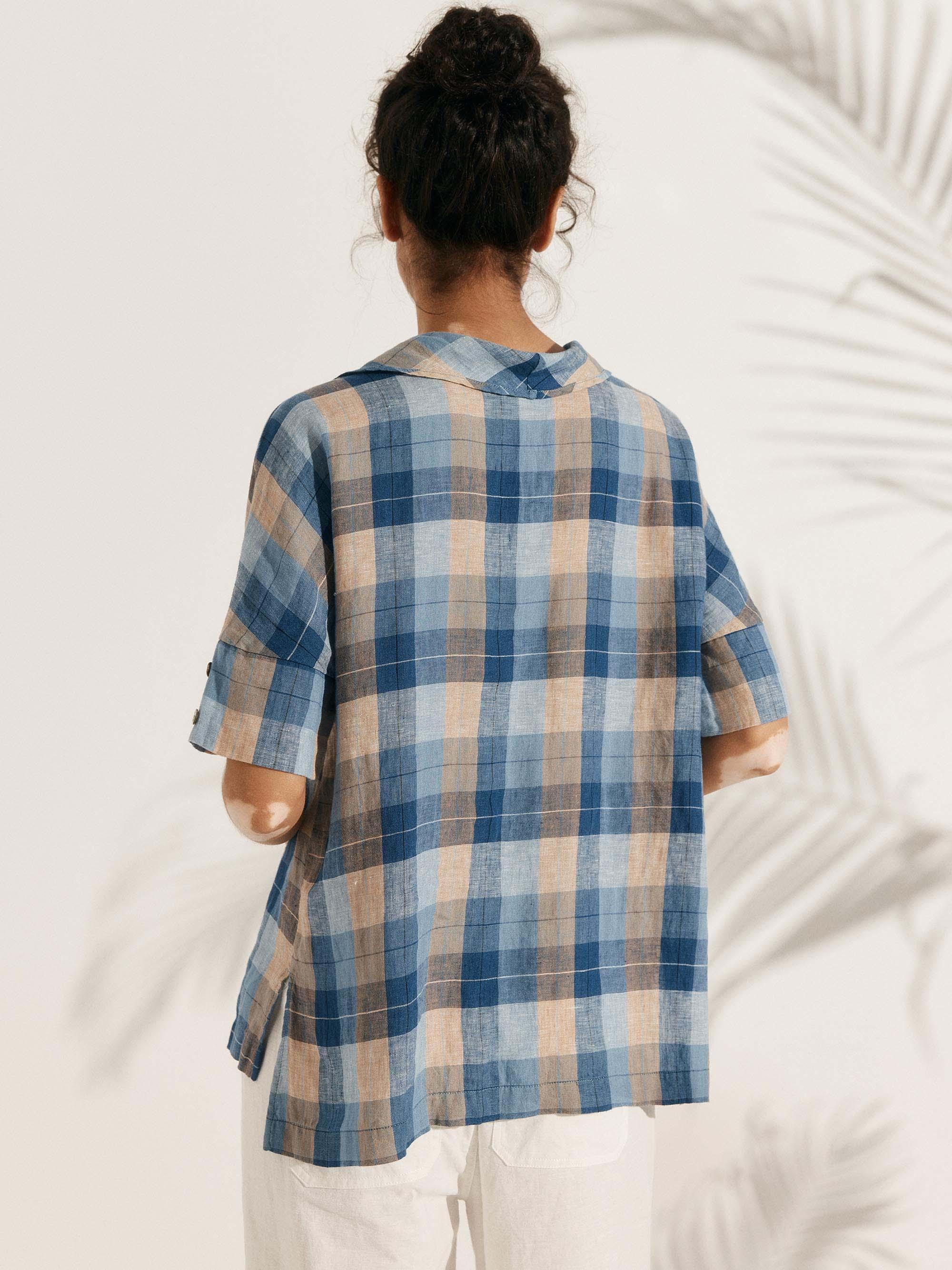 100% Linen V-Neck Short Sleeve Shirt SIERRA - Image 26