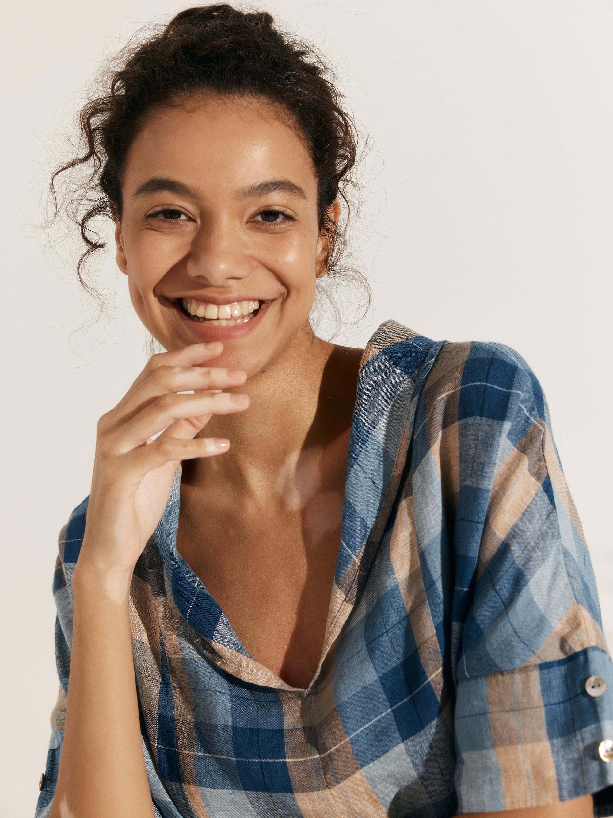 100% Linen V-Neck Short Sleeve Shirt SIERRA - Image 29