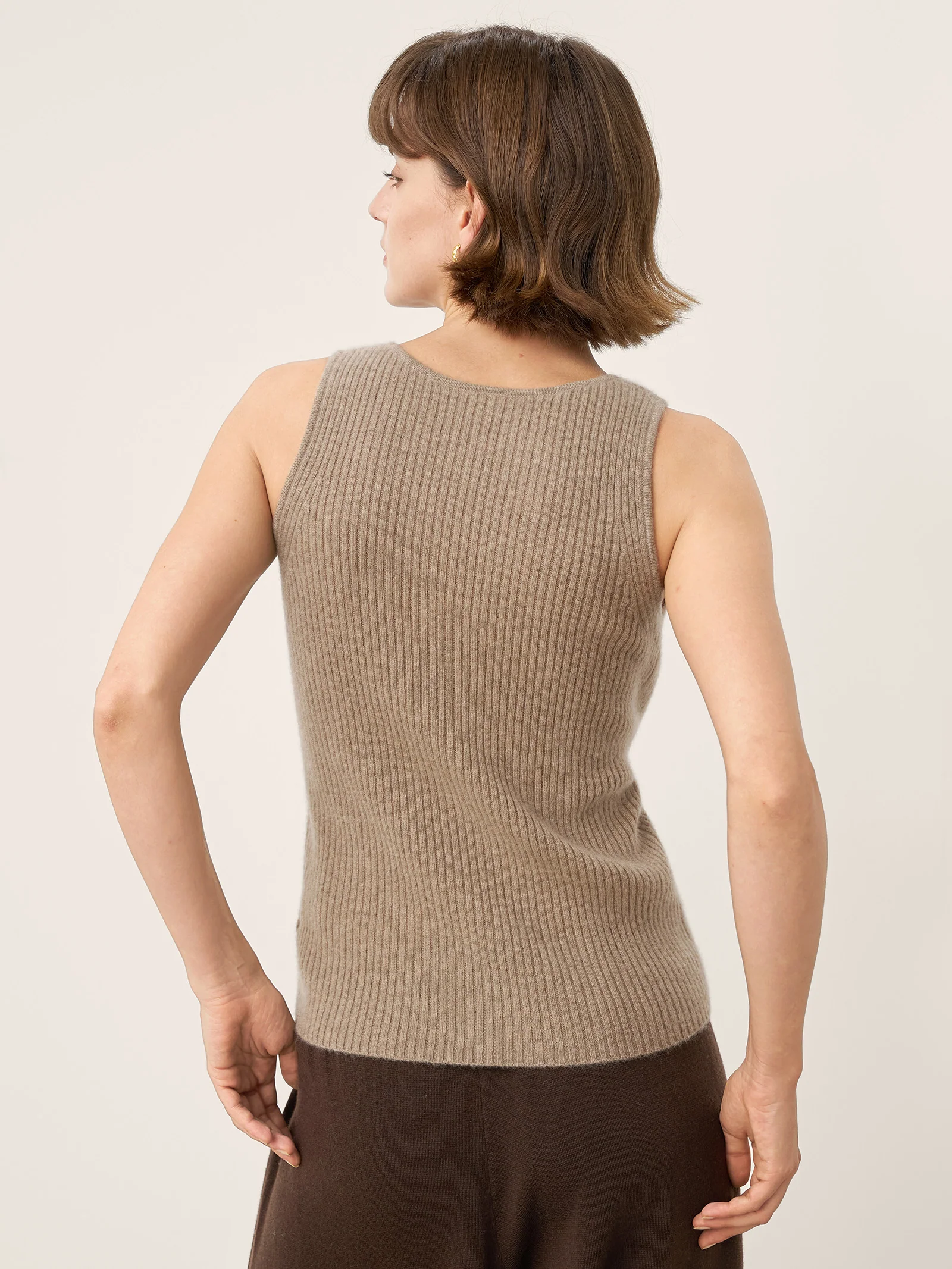 100% Mongolian Cashmere Versatile Crew Neck Tank Top VIVIANA - Image 11