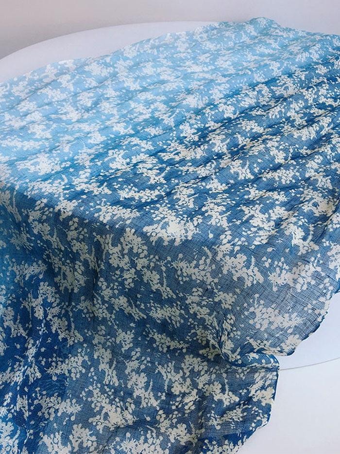 Artisanal 100% Linen Wax-Dyed Scarf - Image 5