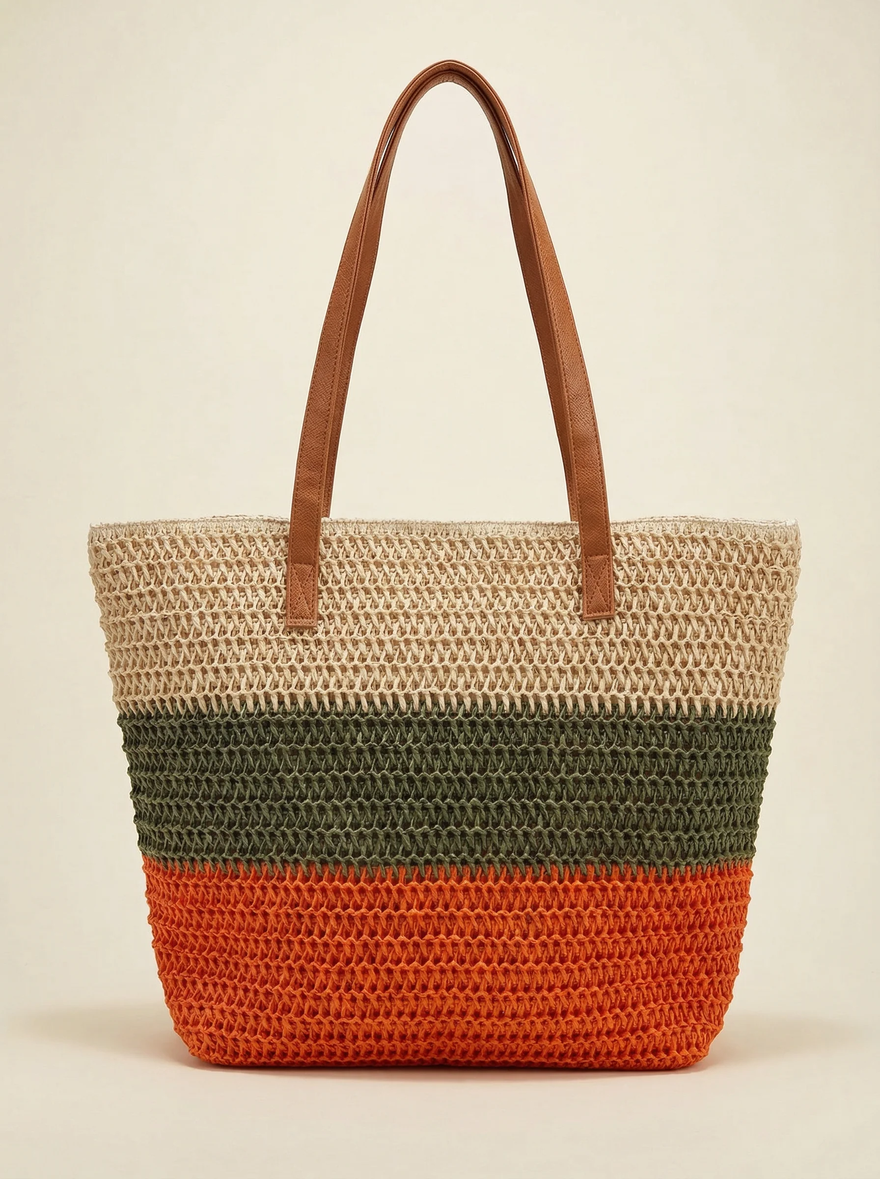 Artisanal Handwoven Stripes Large Tote for Summer Vacation - Image 10