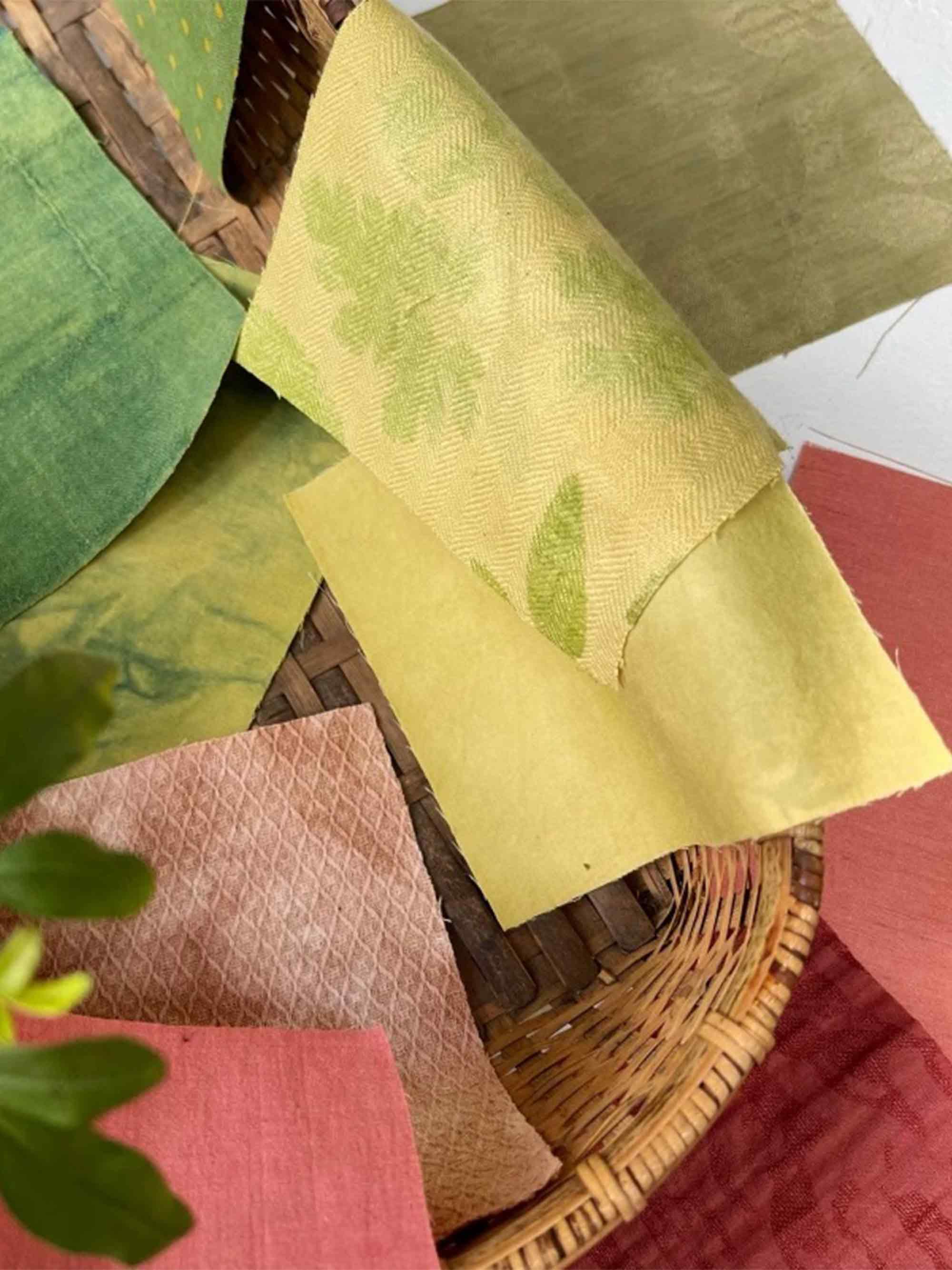 Blooming Botanical Hand-Dyed Cotton Linen Patchwork Kit (13 Swatches) - Image 2