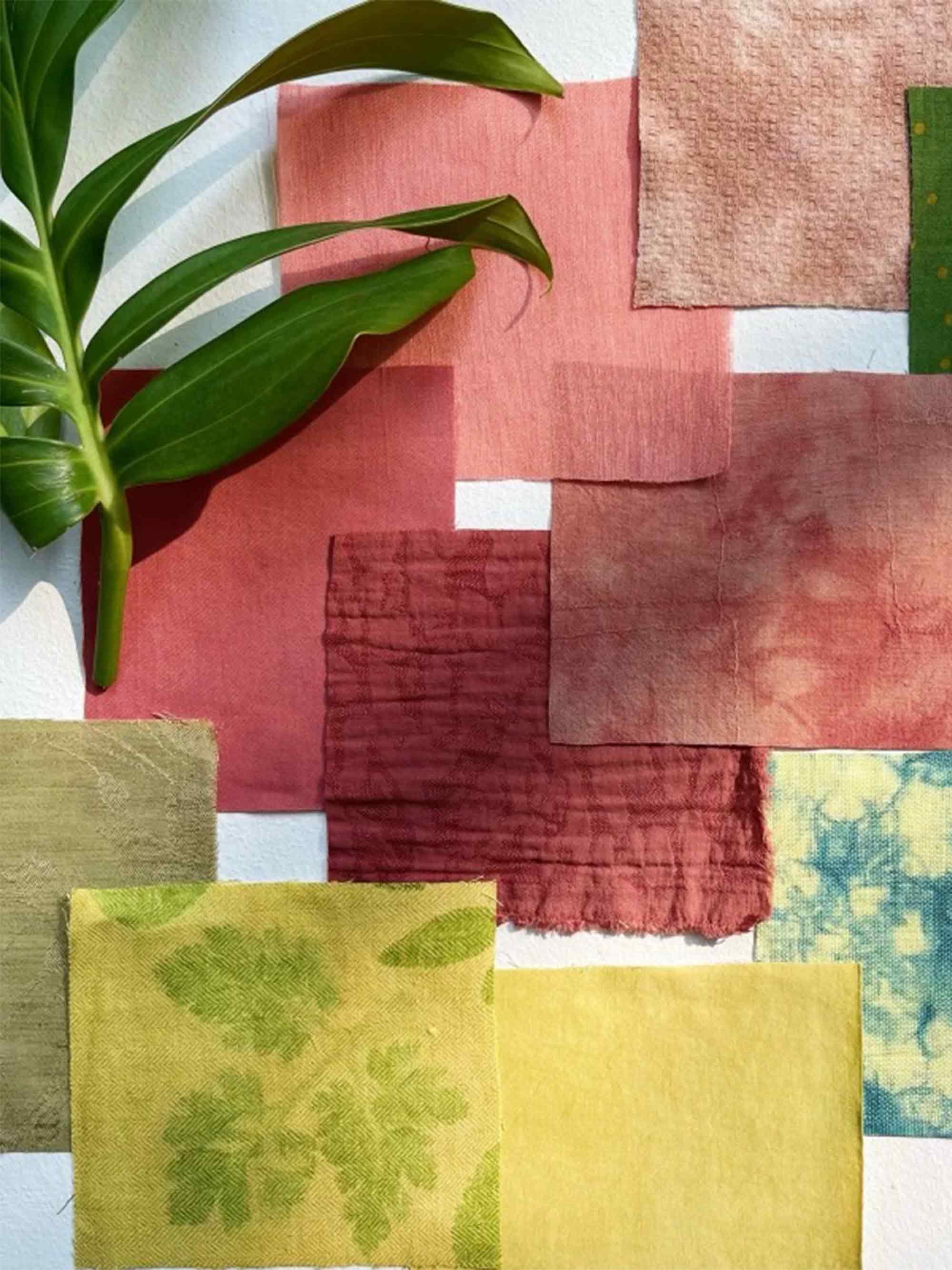 Blooming Botanical Hand-Dyed Cotton Linen Patchwork Kit (13 Swatches) - Image 3