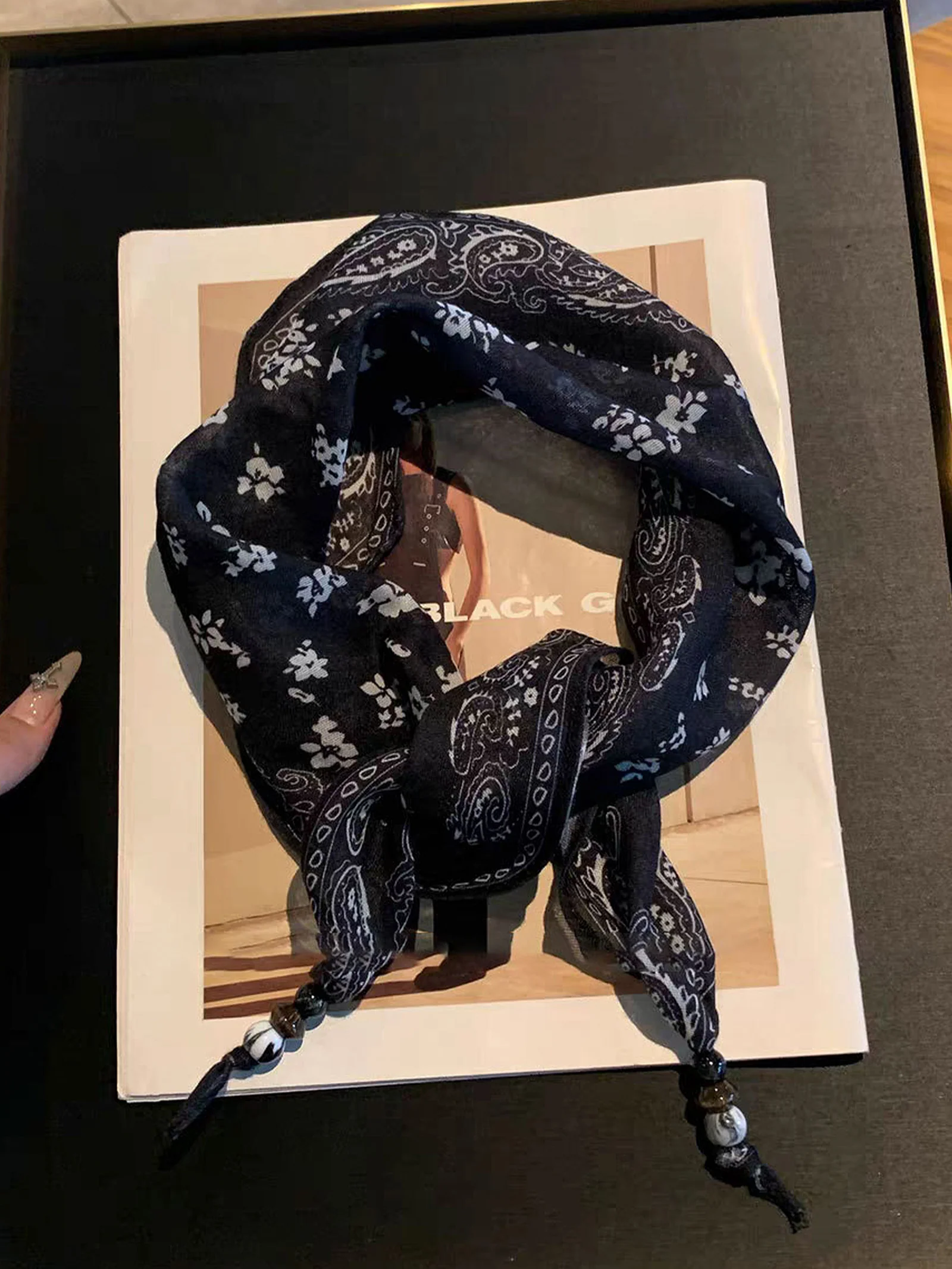 Bohemian Floral Multi-Functional Silk Scarf - Image 3
