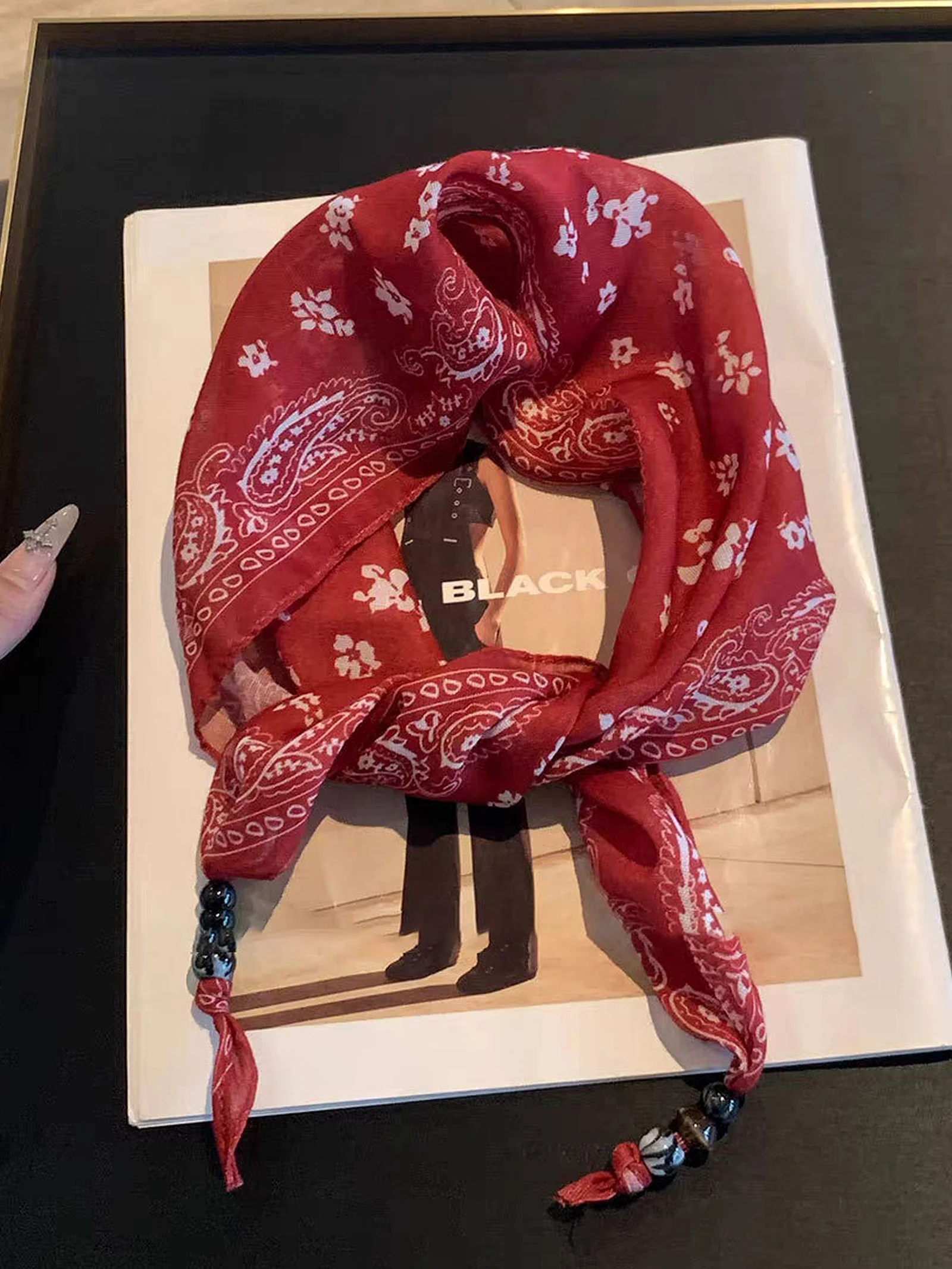Bohemian Floral Multi-Functional Silk Scarf - Image 5