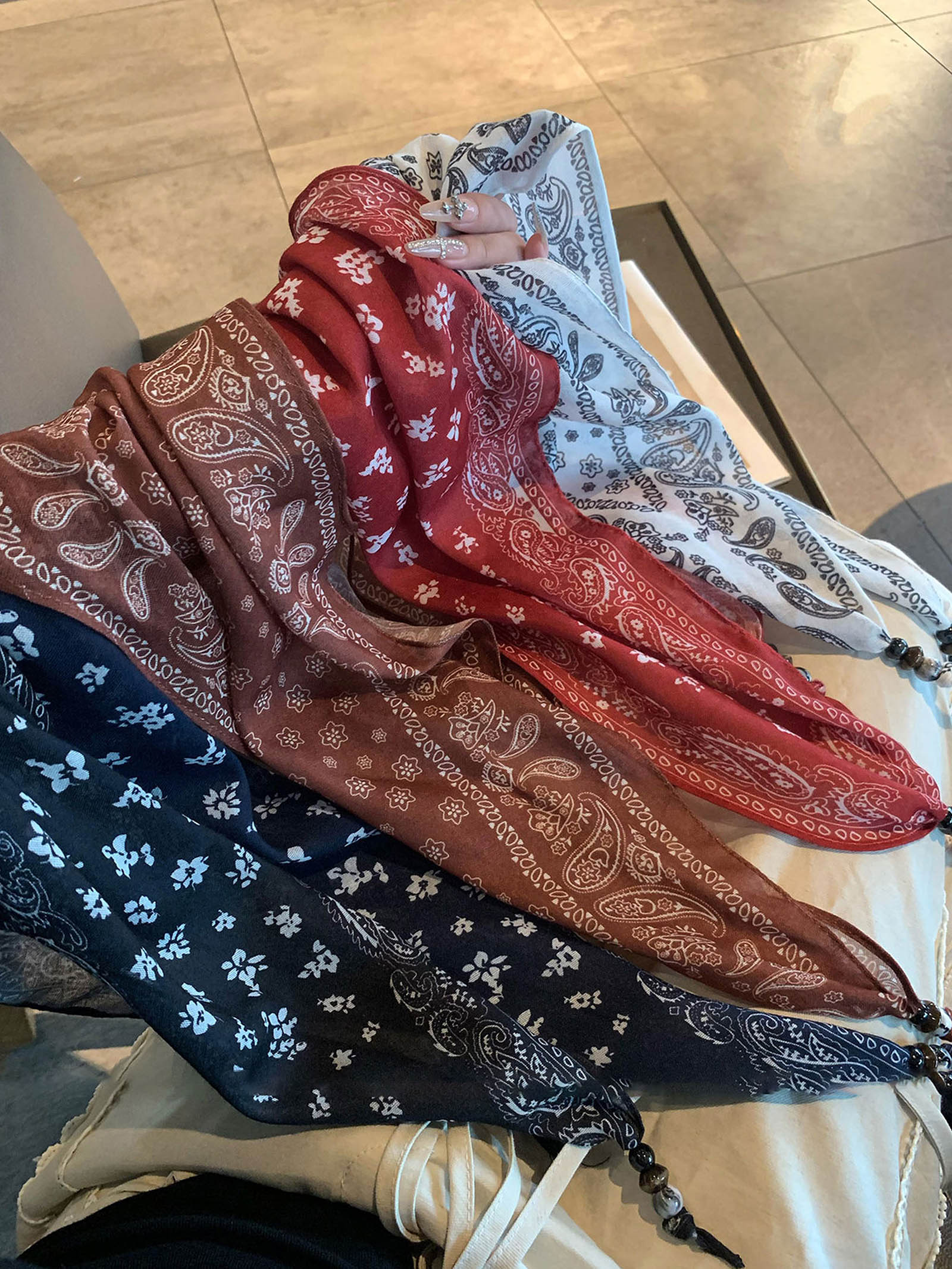 Bohemian Floral Multi-Functional Silk Scarf - Image 7