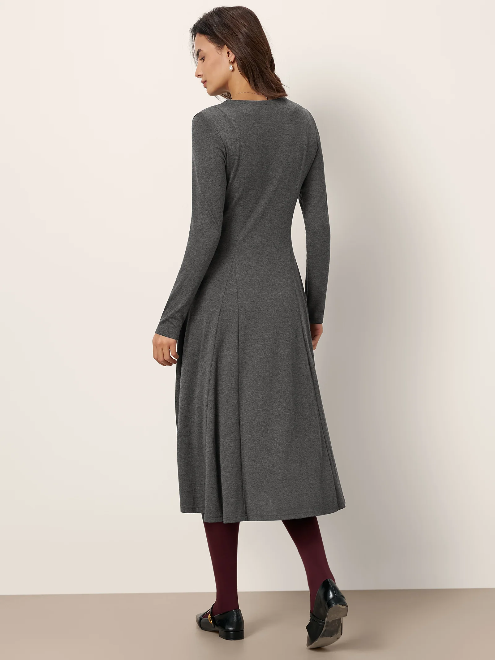 Cashmere Buttoned Panel Maxi Dress BREE - Image 5