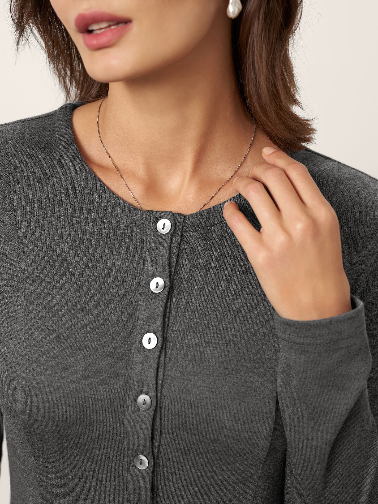 Cashmere Buttoned Panel Maxi Dress BREE - Image 6