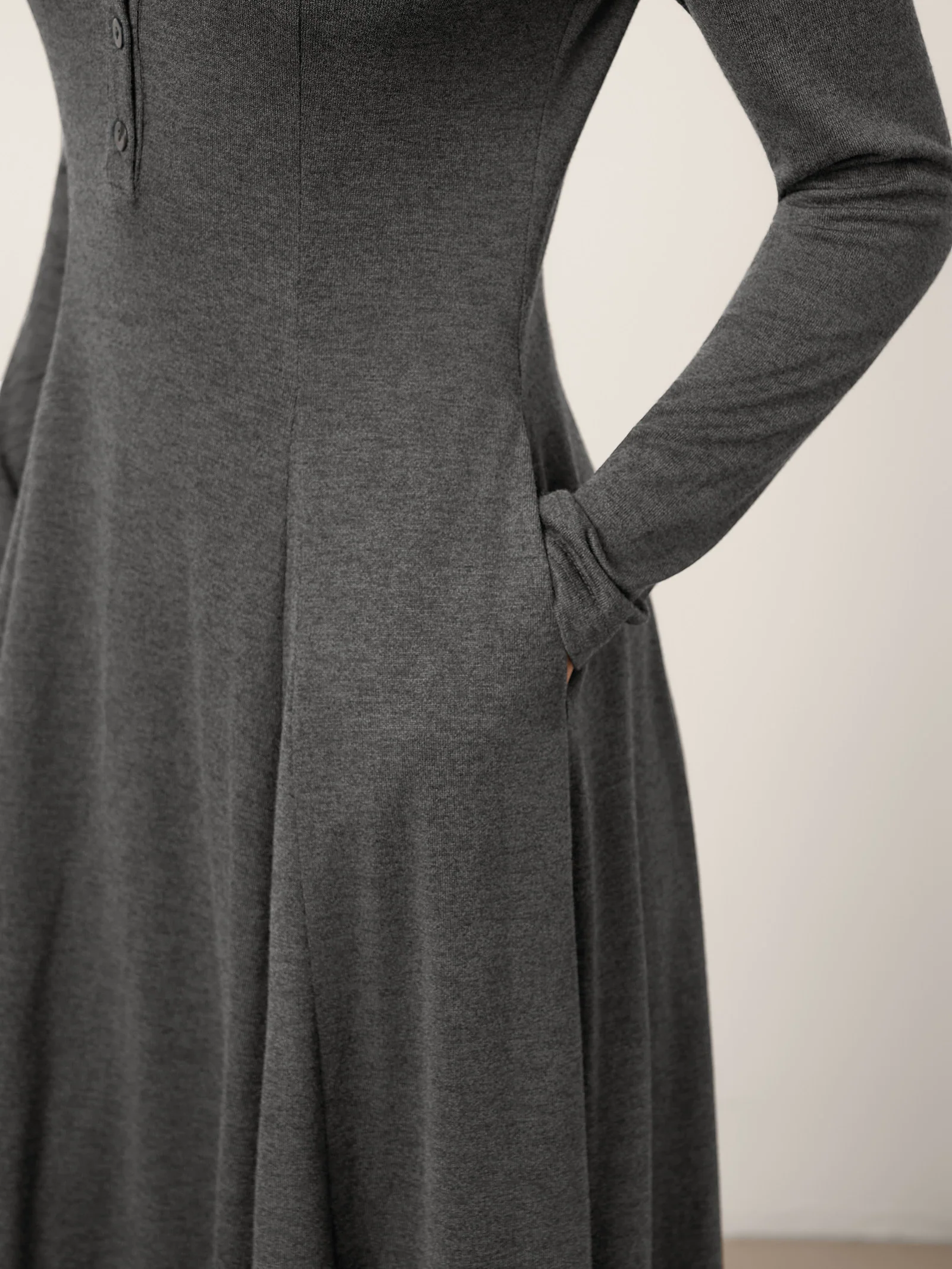 Cashmere Buttoned Panel Maxi Dress BREE - Image 7