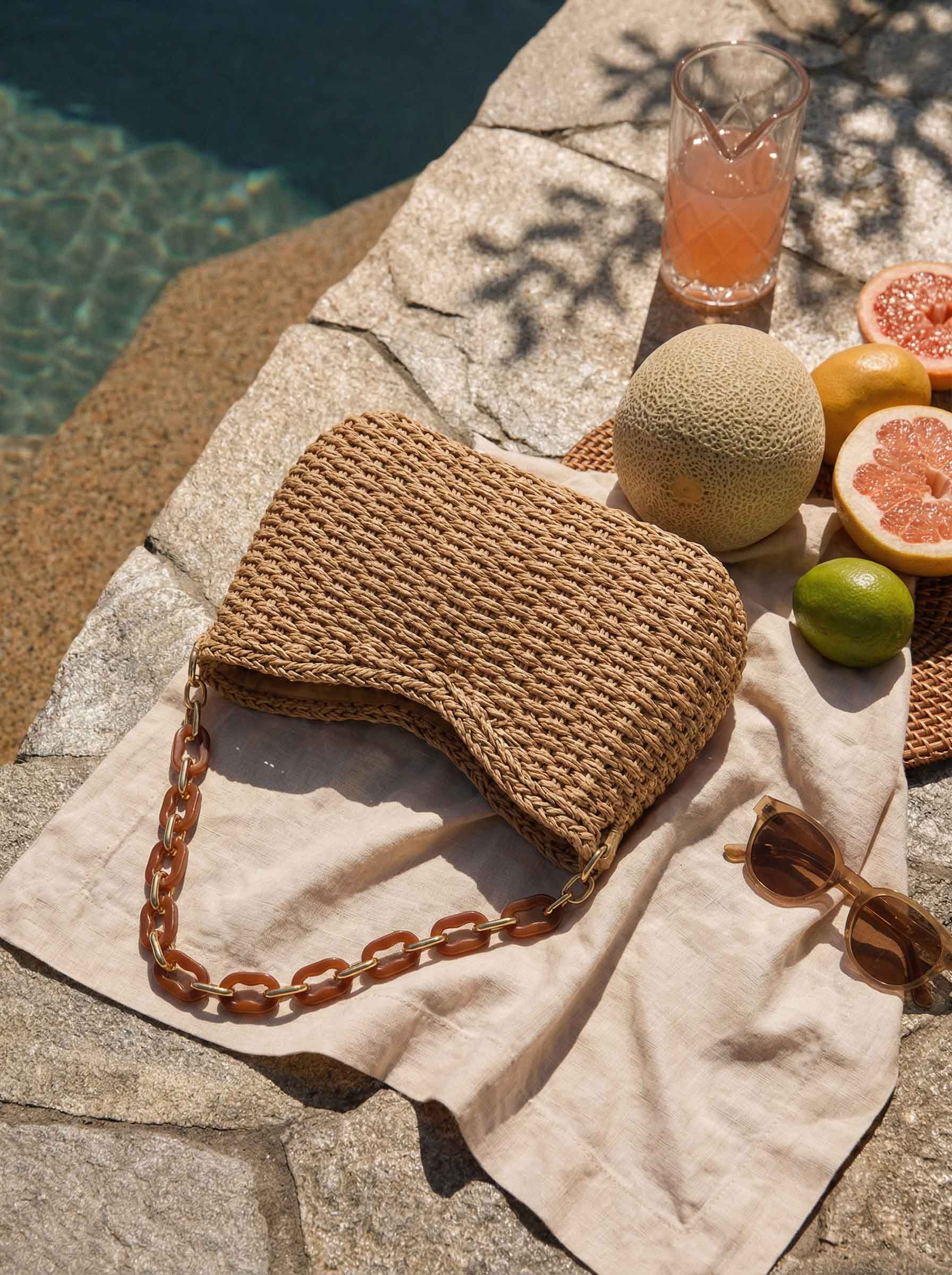 Colorful Woven Straw Shoulder Bag - Image 11