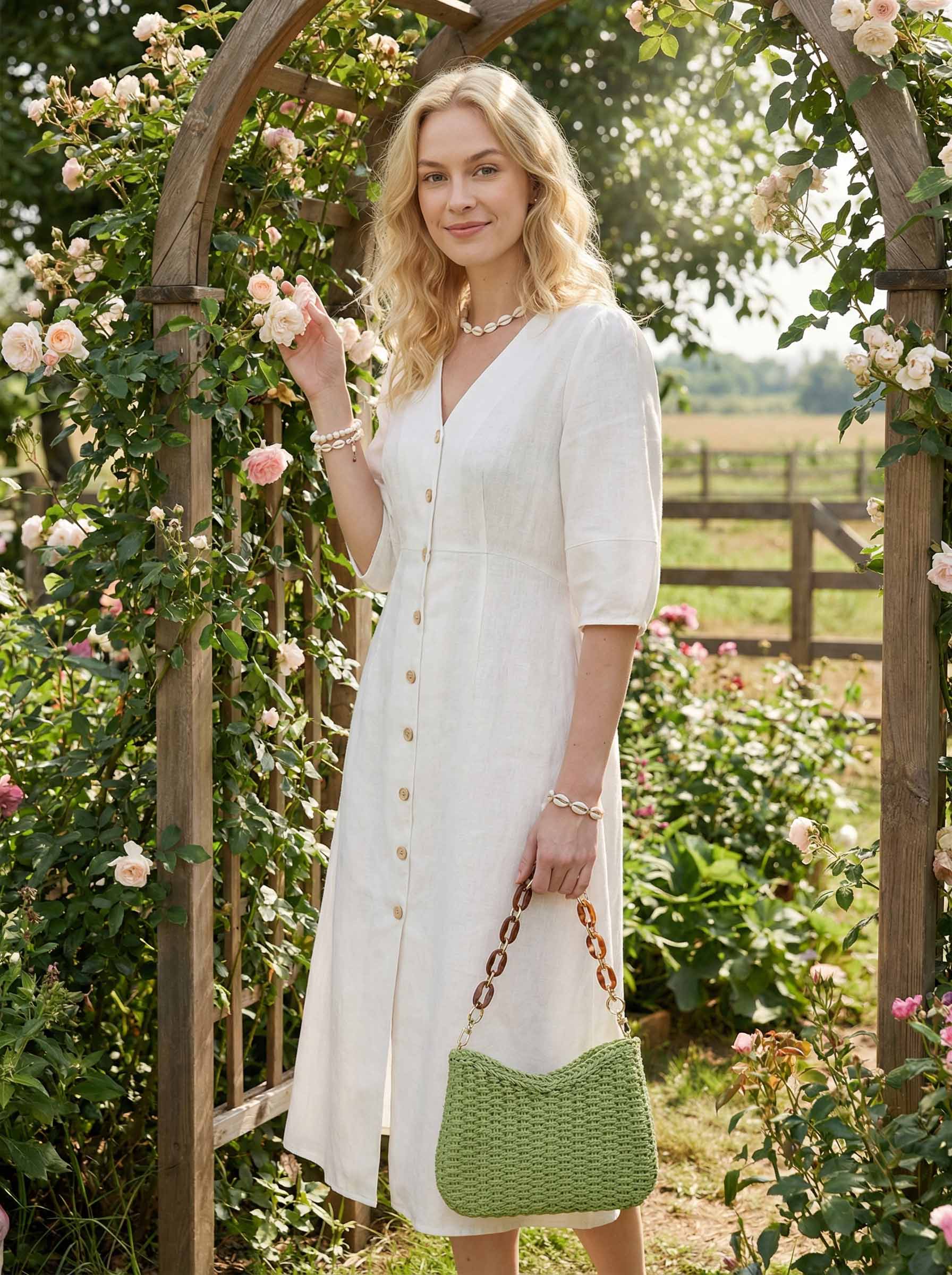 Colorful Woven Straw Shoulder Bag - Image 17