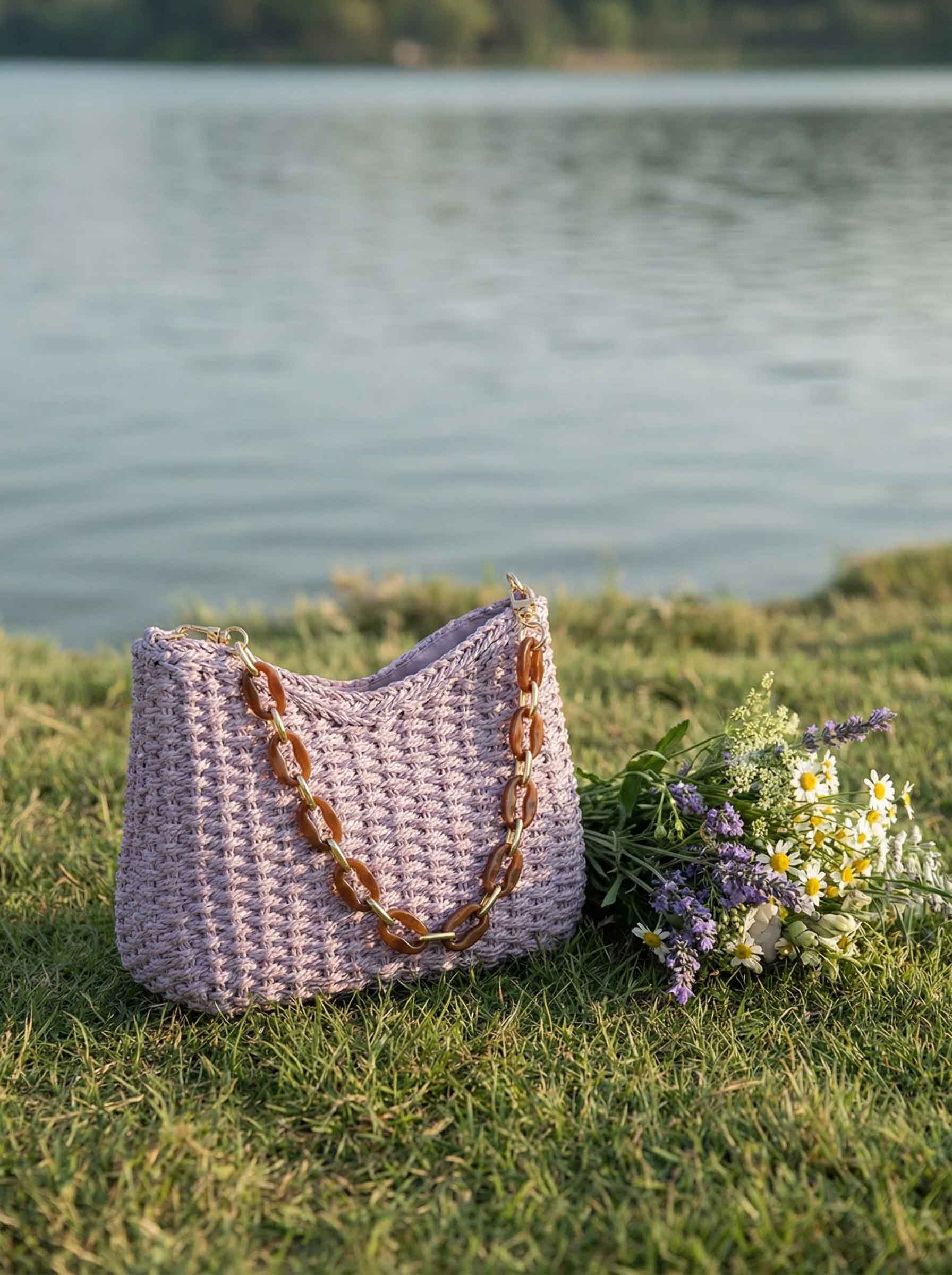 Colorful Woven Straw Shoulder Bag - Image 4