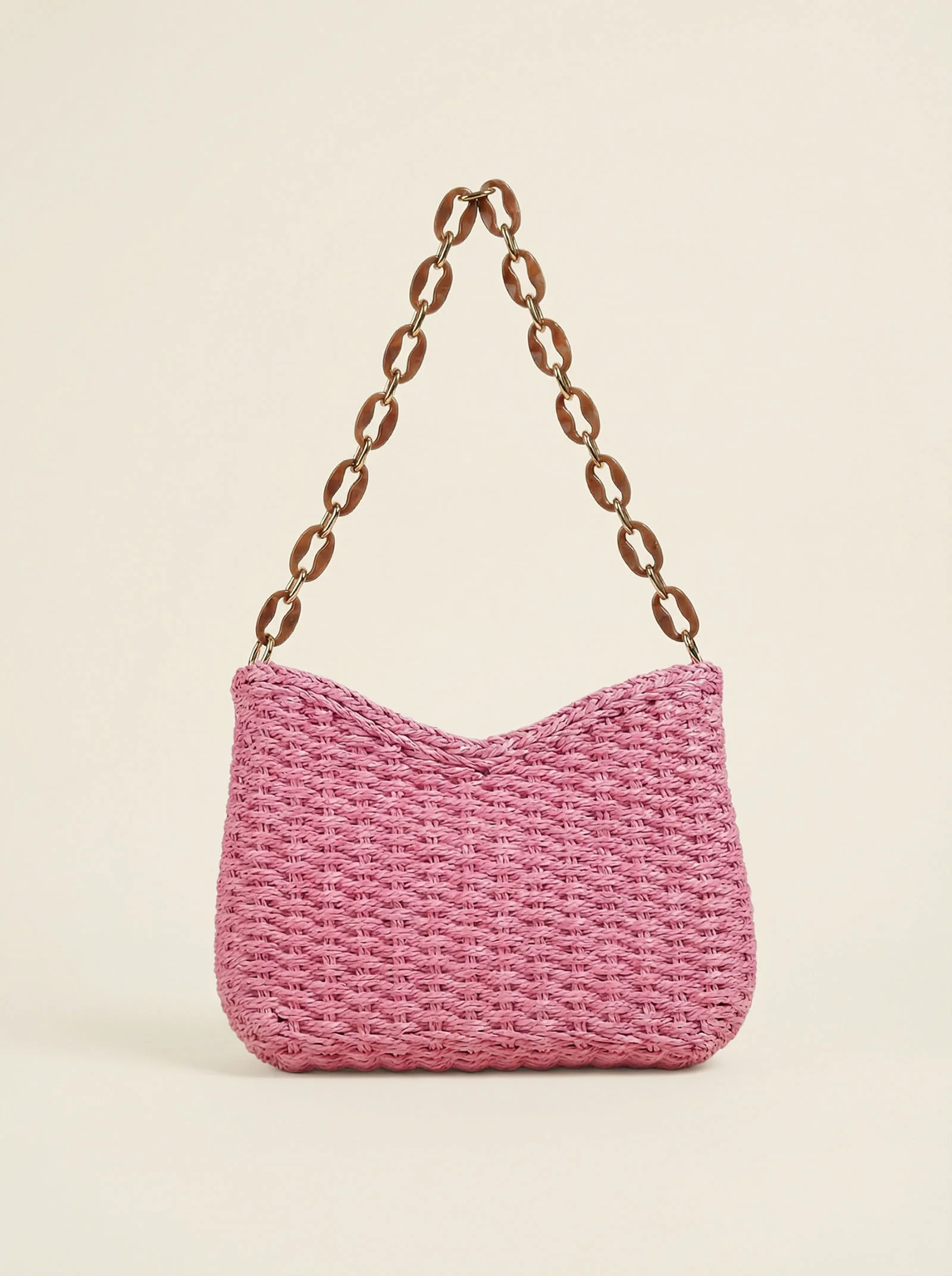 Colorful Woven Straw Shoulder Bag - Image 5