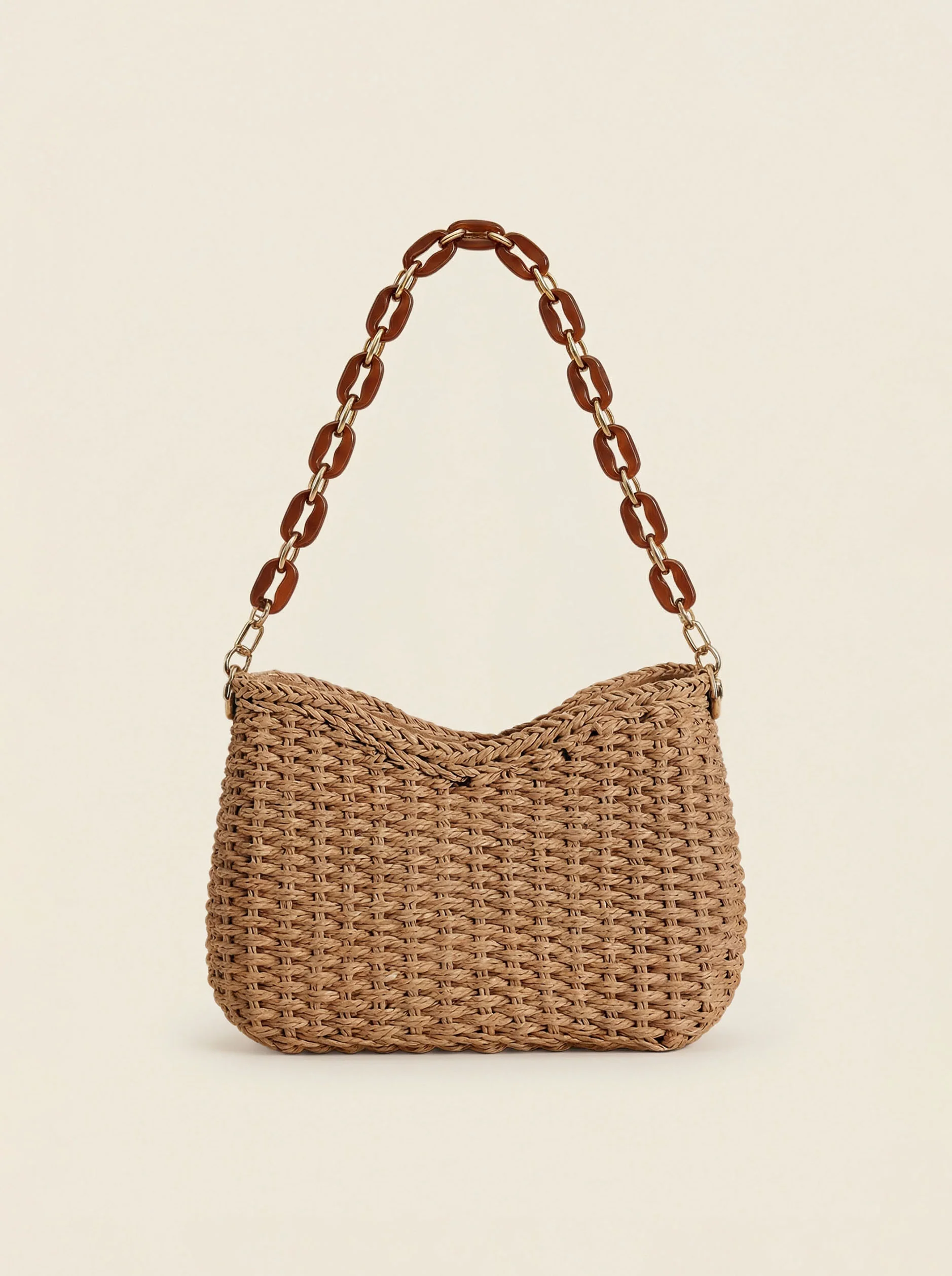 Colorful Woven Straw Shoulder Bag - Image 9