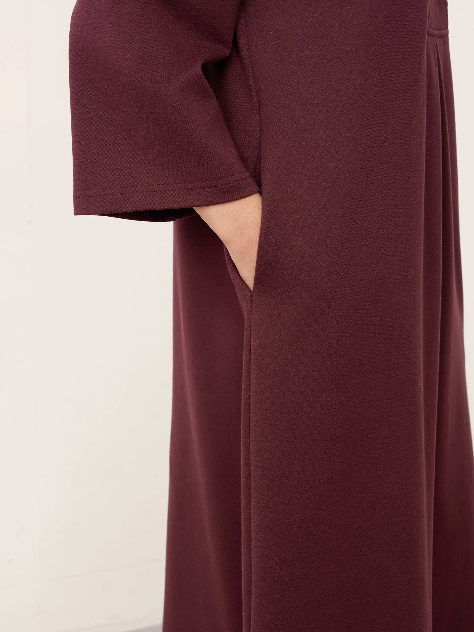 Cotton Asymmetric V-Neck Pleat Maxi Dress BELLATRIX - Image 7