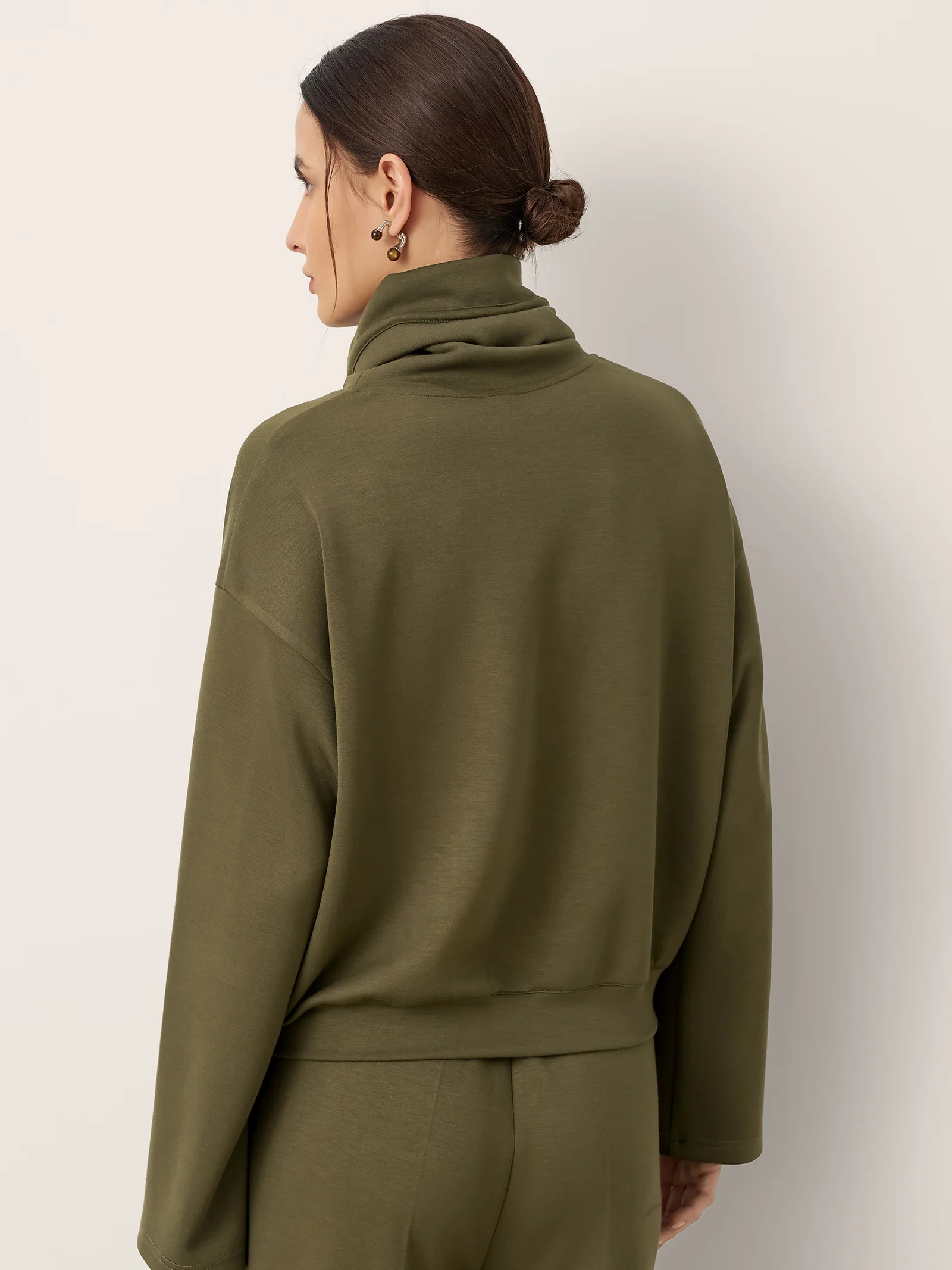 Drawstring Turtleneck Long Sleeve Top CIEL - Image 4