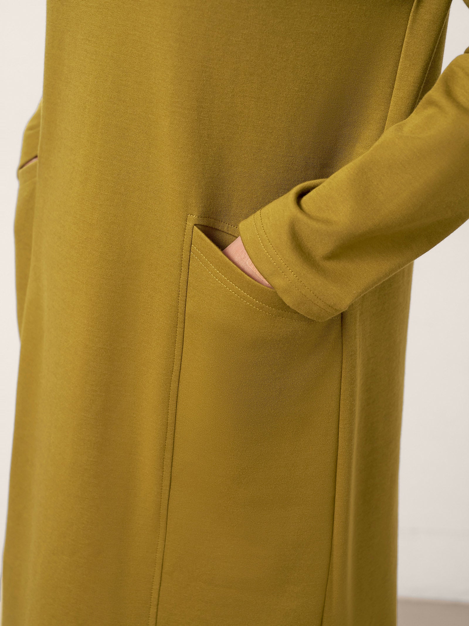 Cotton Overlap Collar Midi Dress ALANI - Image 6