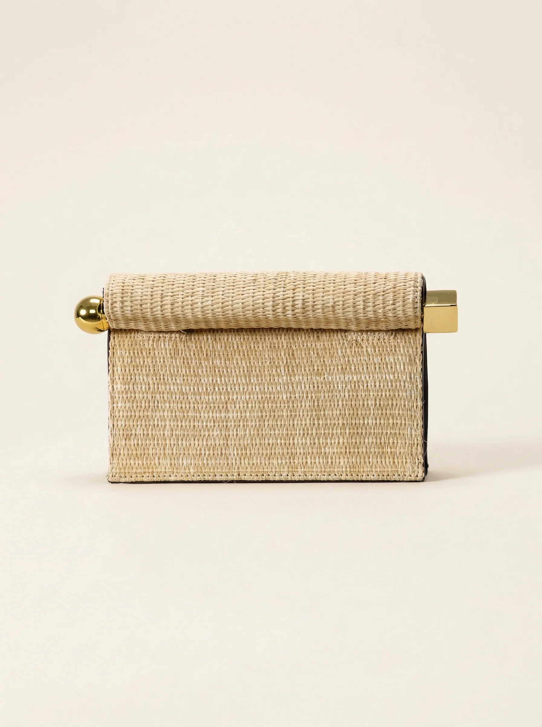 Elegant Woven Straw Foldover Clutch Natural Evening Handbag for Special Occassion