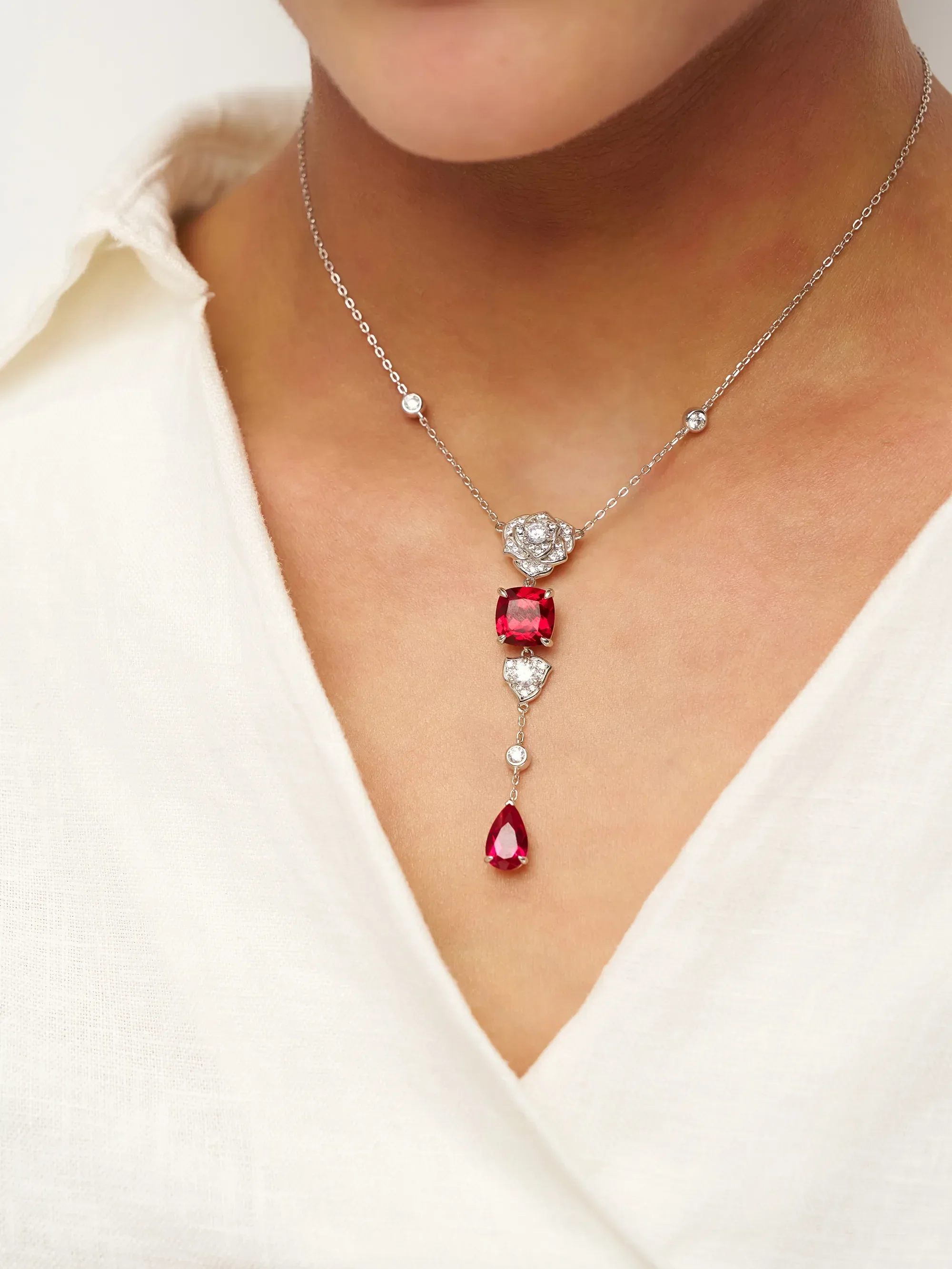 Exquisite Ruby Necklace - Ruby Veil - Image 2