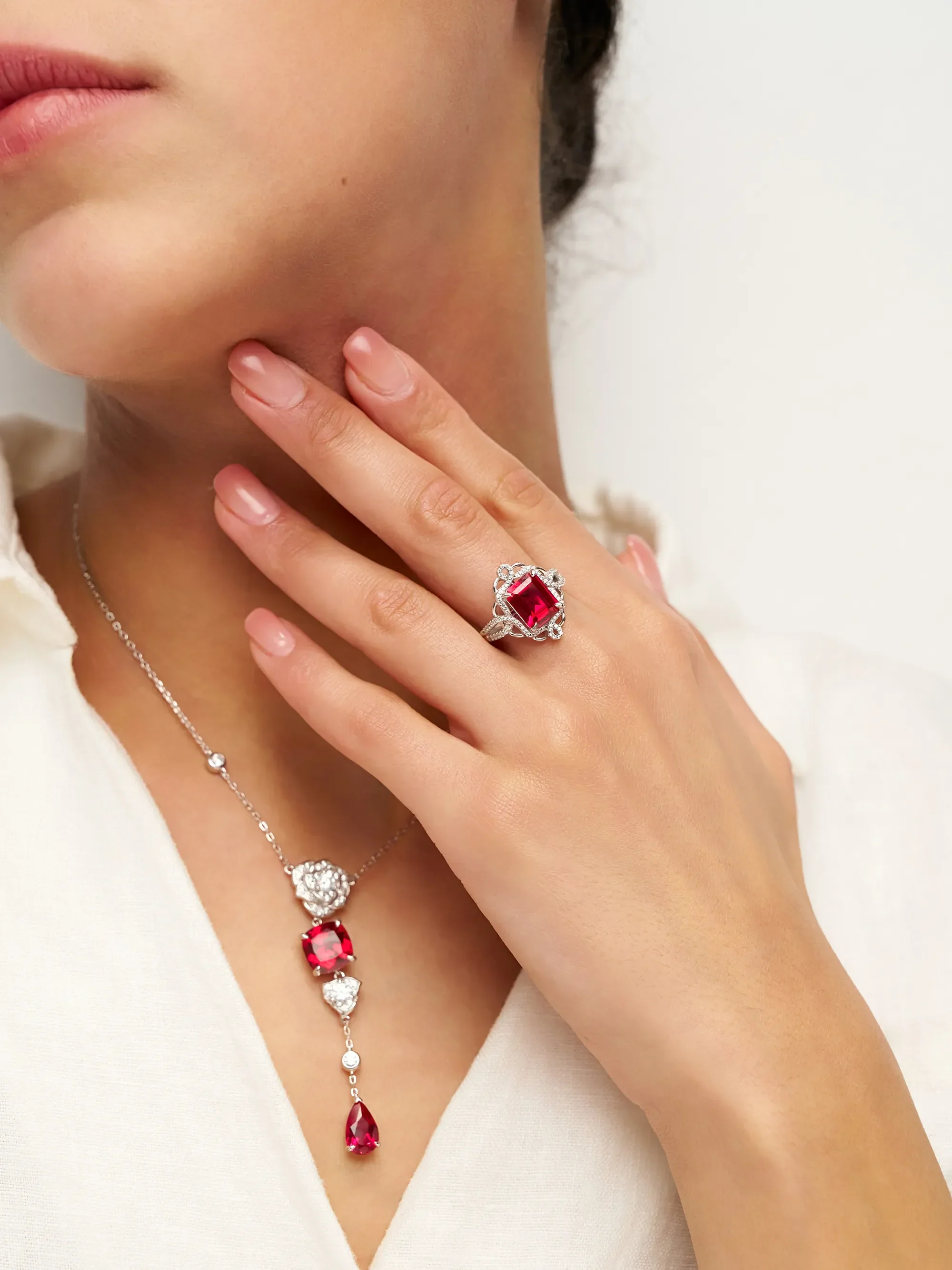 Exquisite Ruby Necklace - Ruby Veil - Image 5