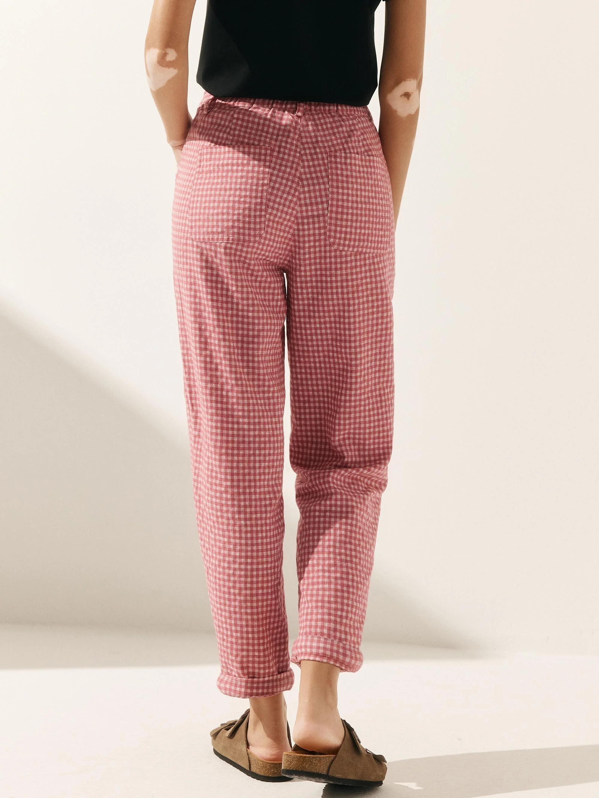 Linen Simple Button Fly Trousers HEIDI - Image 36