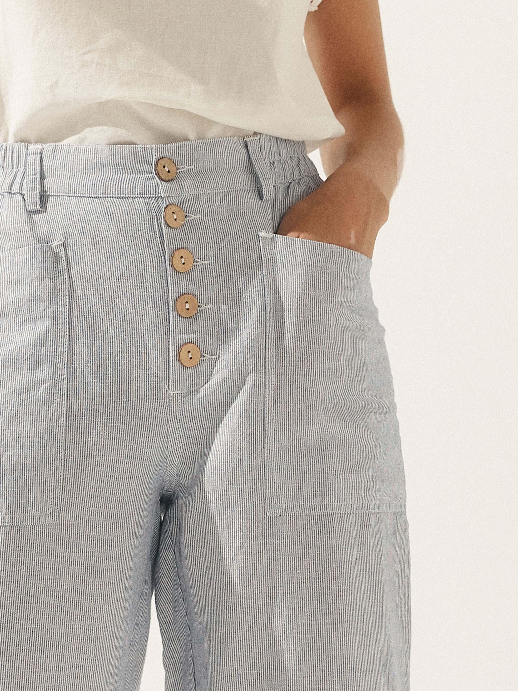 Linen Simple Button Fly Trousers HEIDI - Image 41