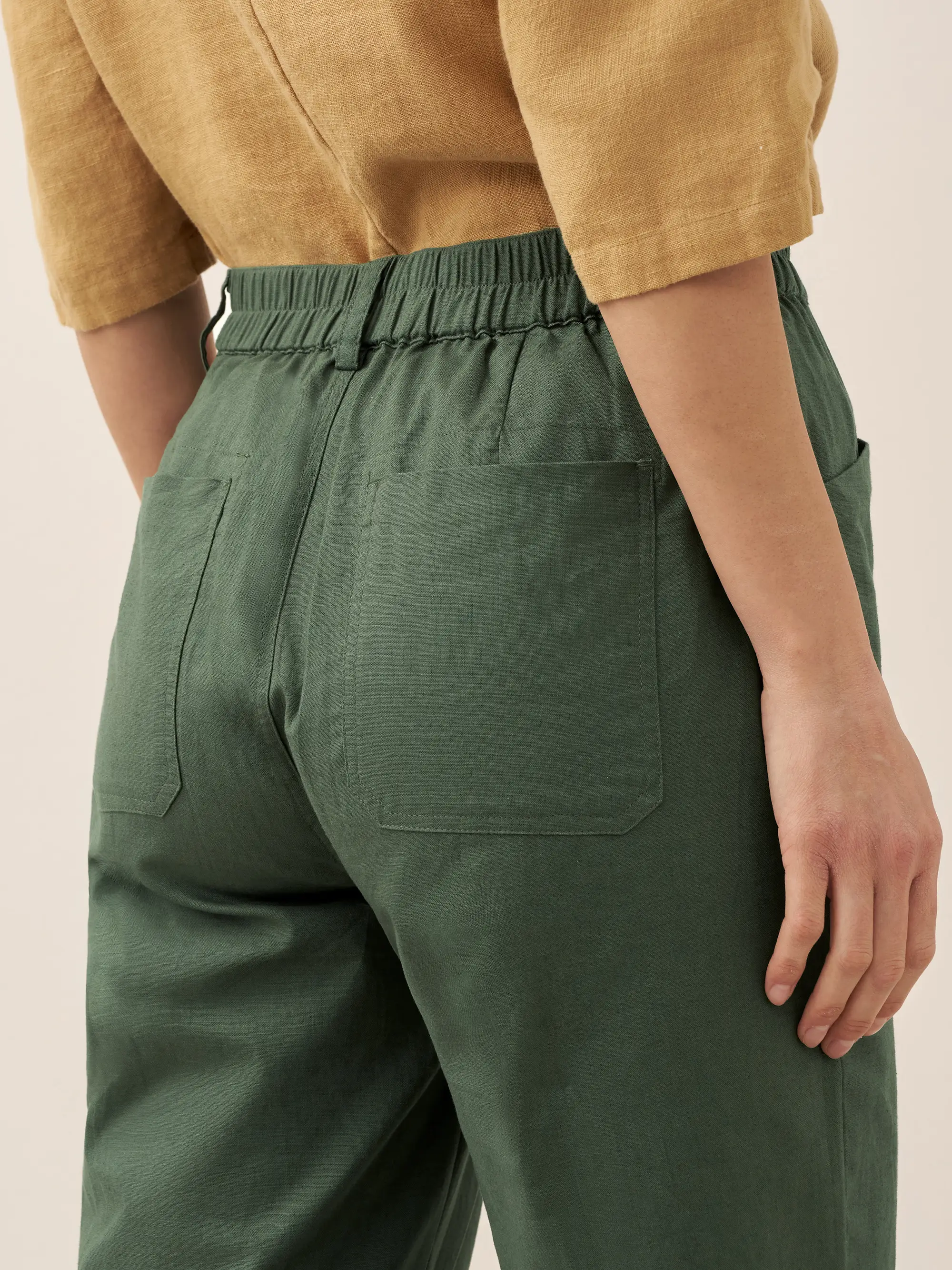 Linen Simple Button Fly Trousers HEIDI - Image 7