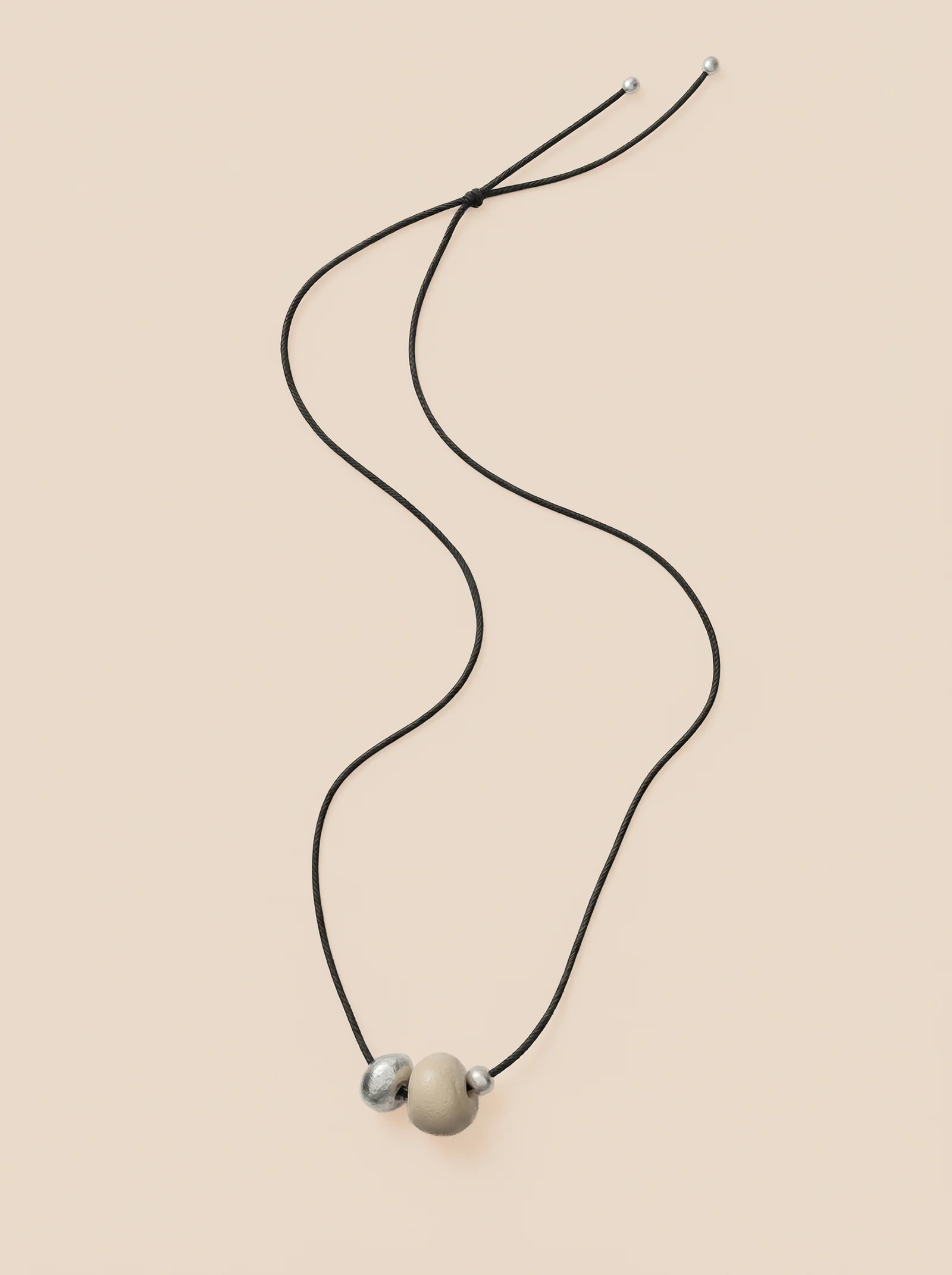 Ivory Nut Pendant Cord Necklace