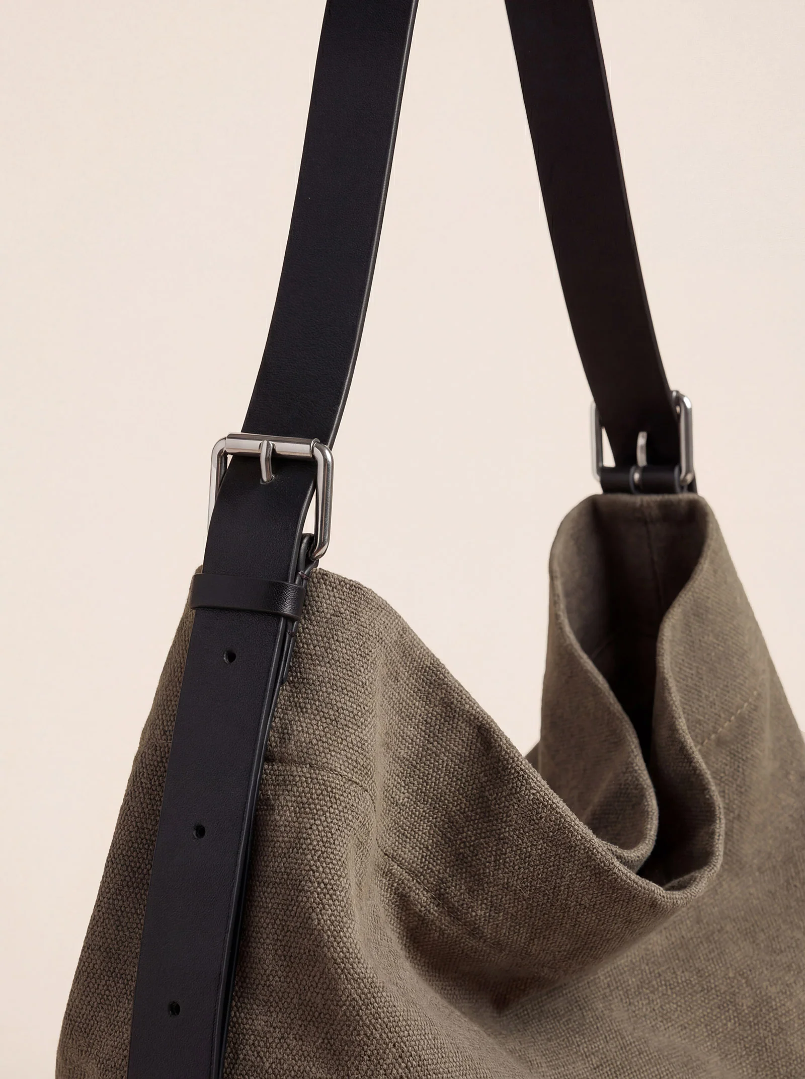 Large Canvas Tote Shoulder Bag Slouchy Relaxed Fit Hobo Bag - Image 4