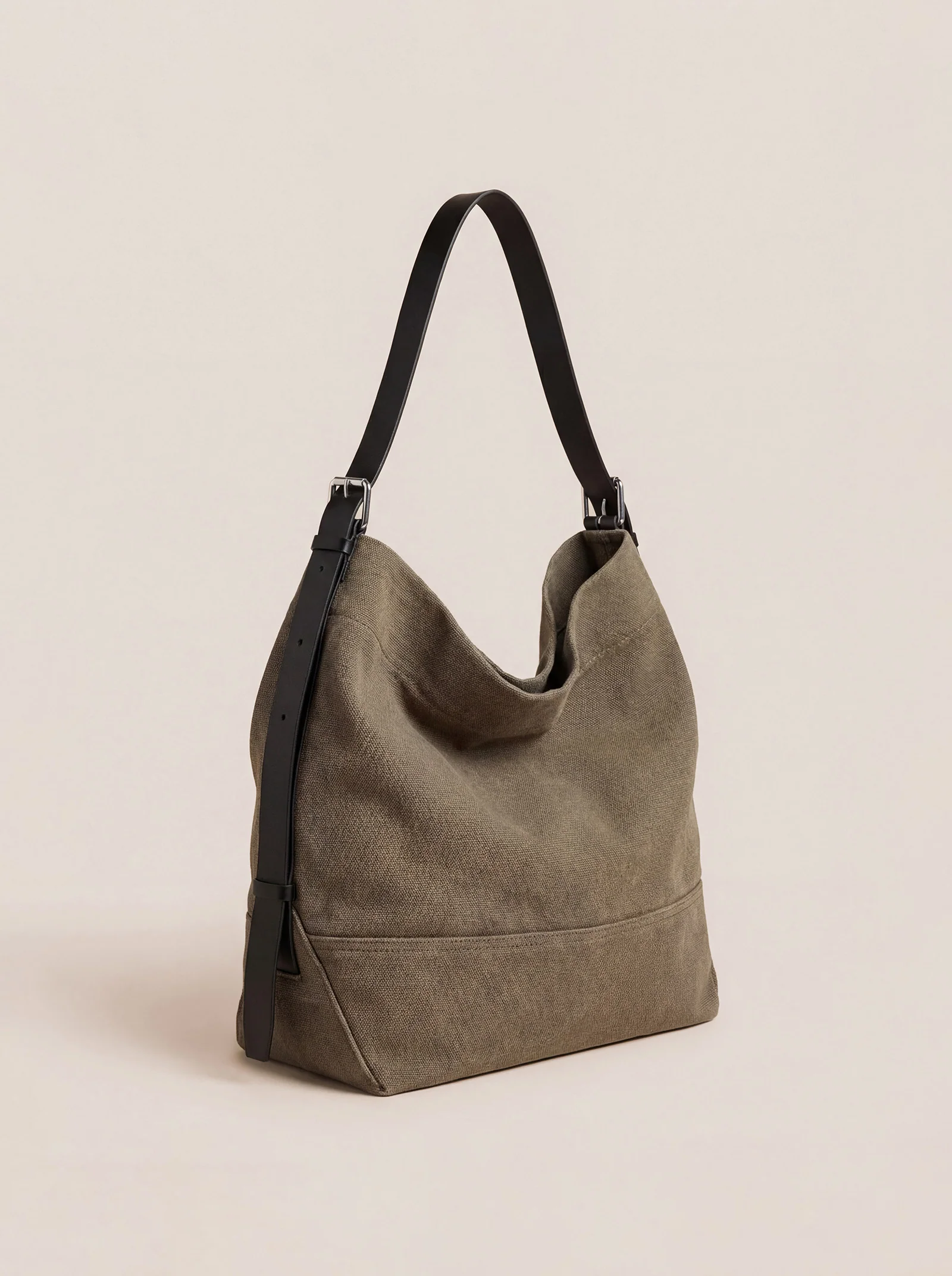 Large Canvas Tote Shoulder Bag Slouchy Relaxed Fit Hobo Bag - Image 6