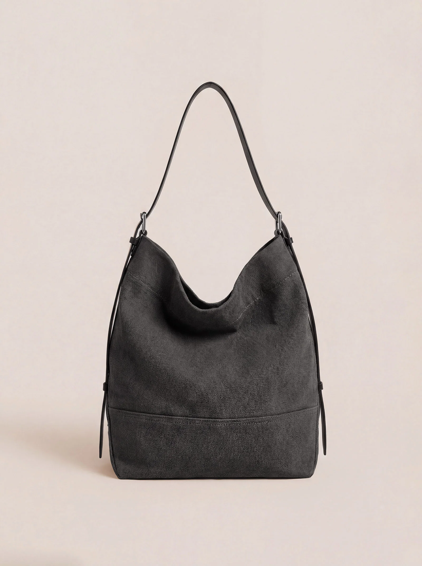Large Canvas Tote Shoulder Bag Slouchy Relaxed Fit Hobo Bag - Image 7